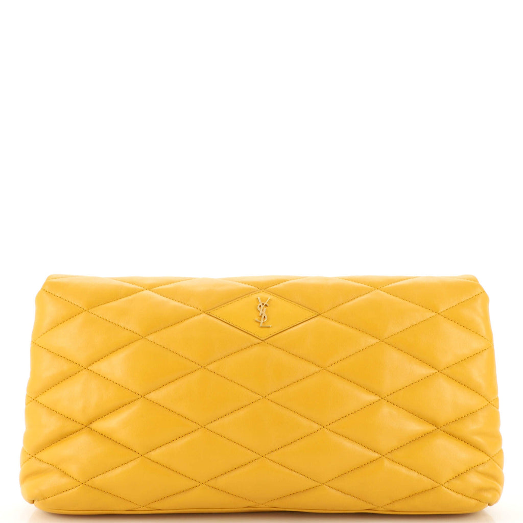 Sade Puffer Envelope Clutch Quilted Leather