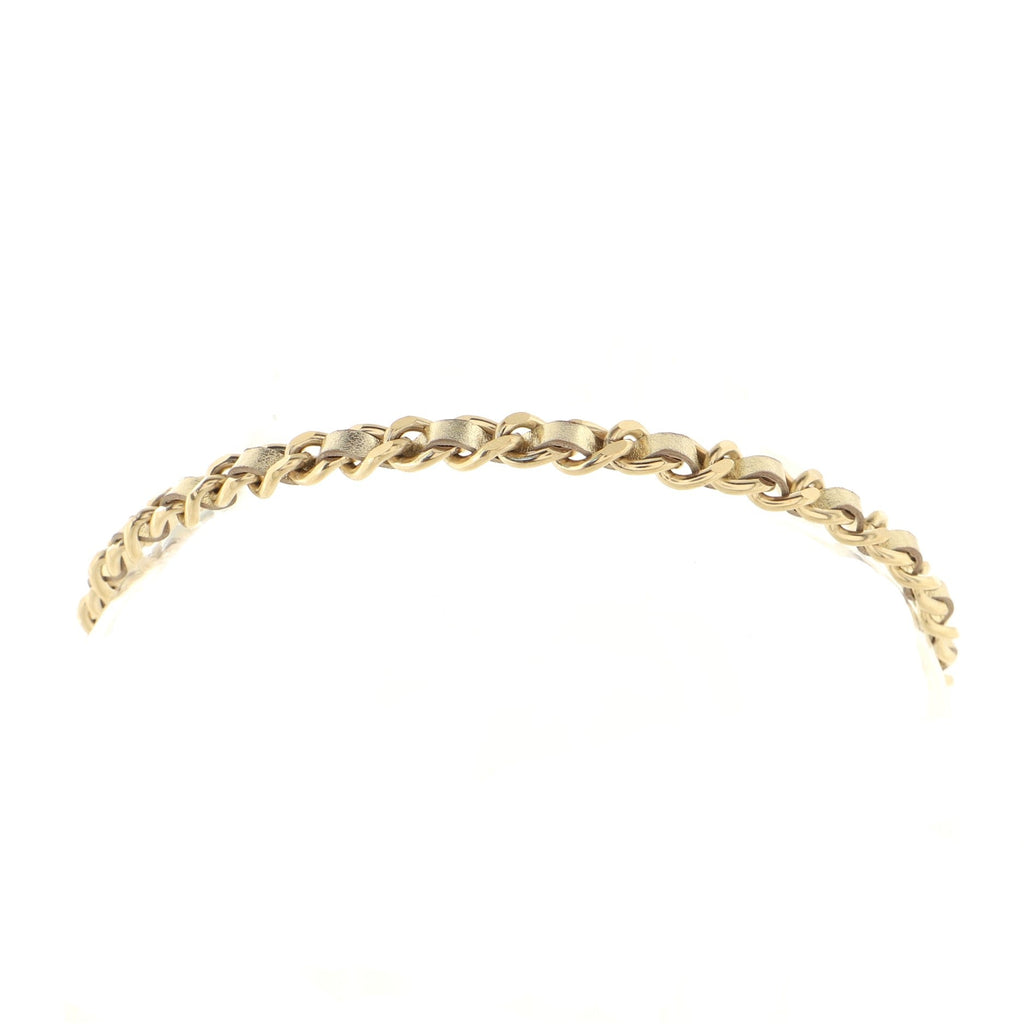 CC Turn Lock Choker Necklace Leather and Metal