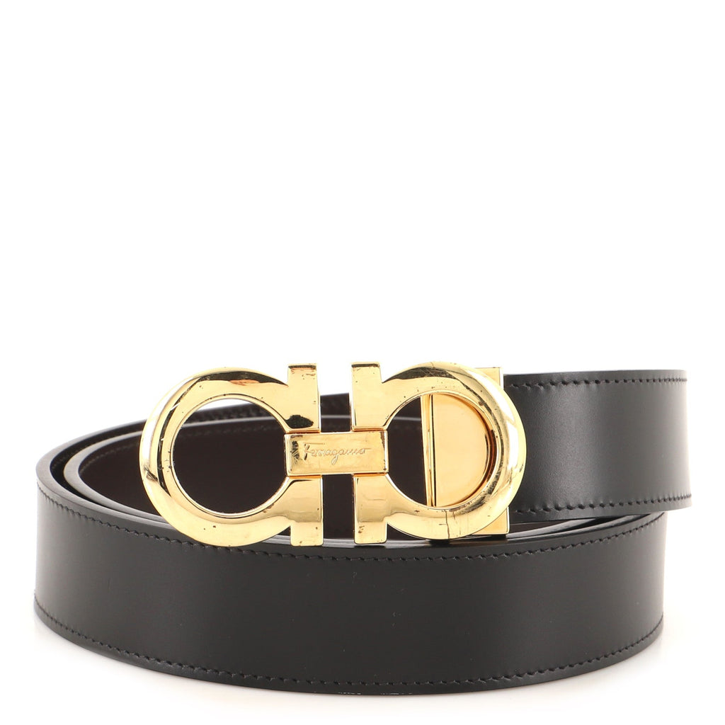 Gancini Reversible Belt Leather Wide 90
