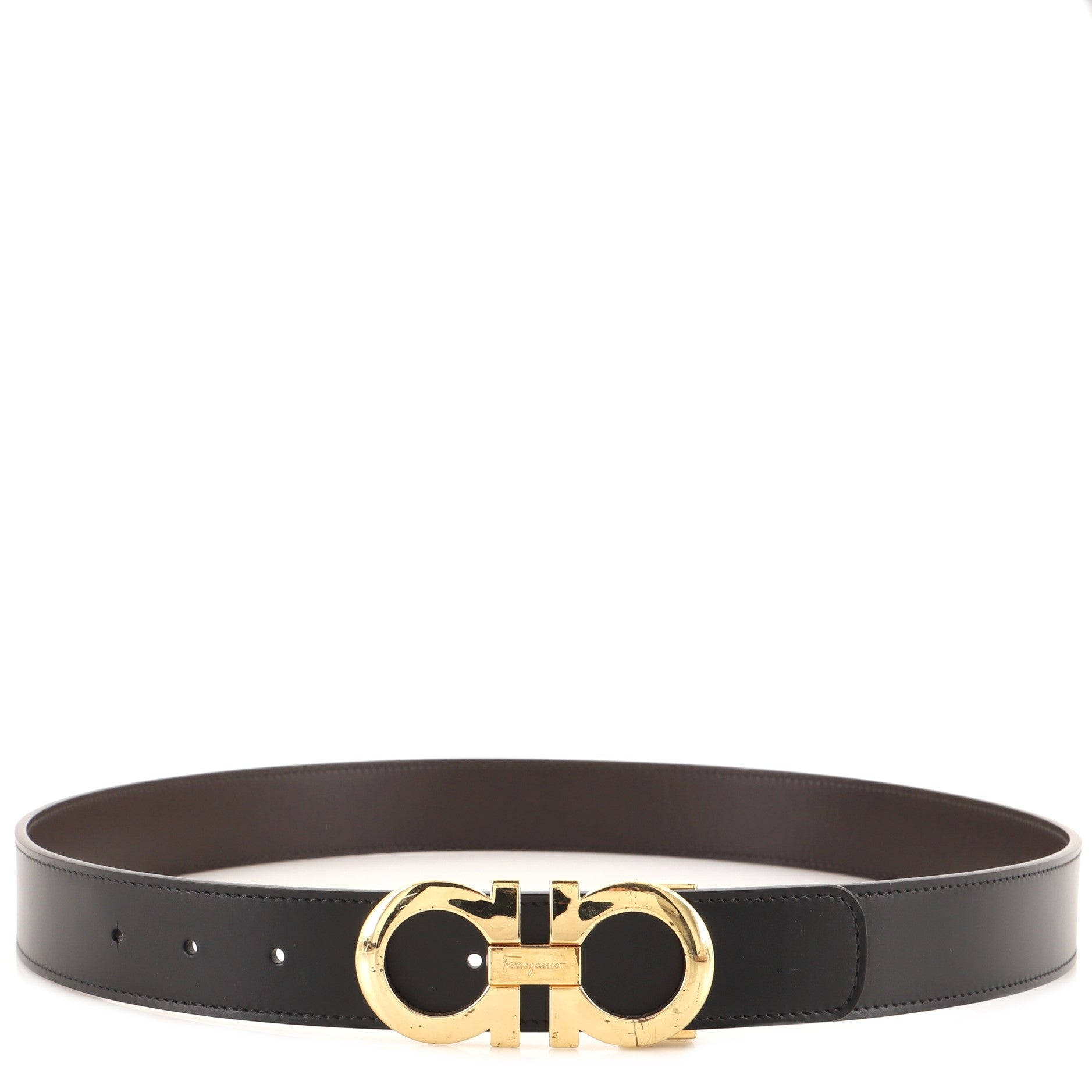 Gancini Reversible Belt Leather Wide 90