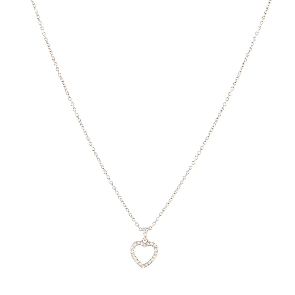 Metro Heart Pendant Necklace Platinum and Diamonds