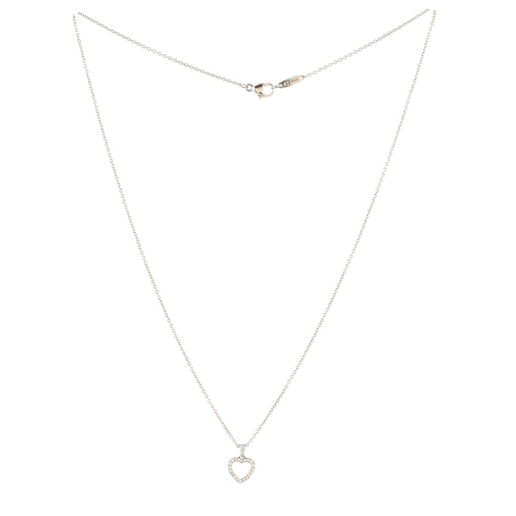 Metro Heart Pendant Necklace Platinum and Diamonds