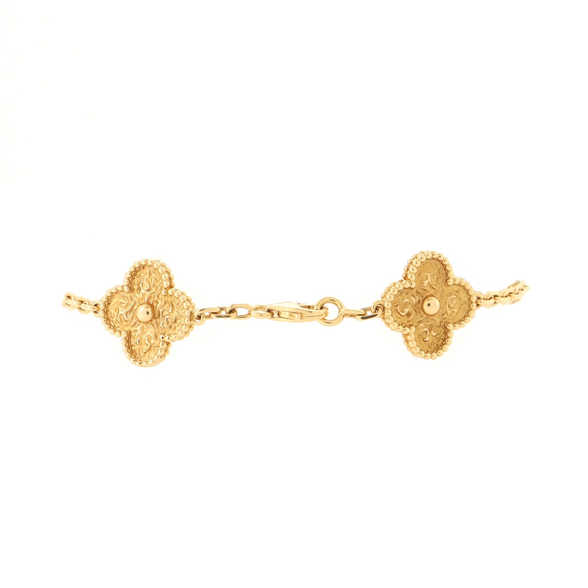 Vintage Alhambra 5 Motifs Bracelet 18K Yellow Gold
