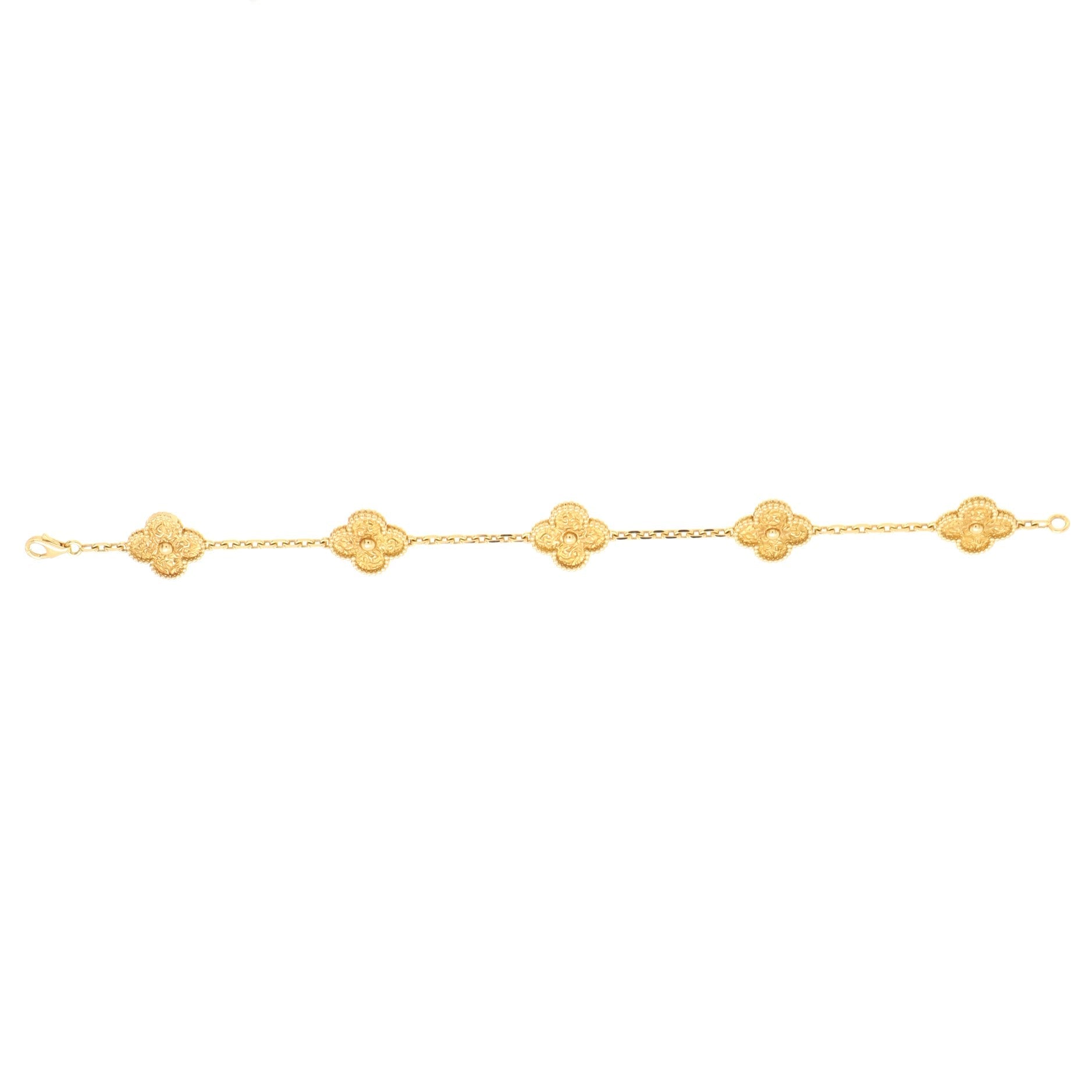 Vintage Alhambra 5 Motifs Bracelet 18K Yellow Gold