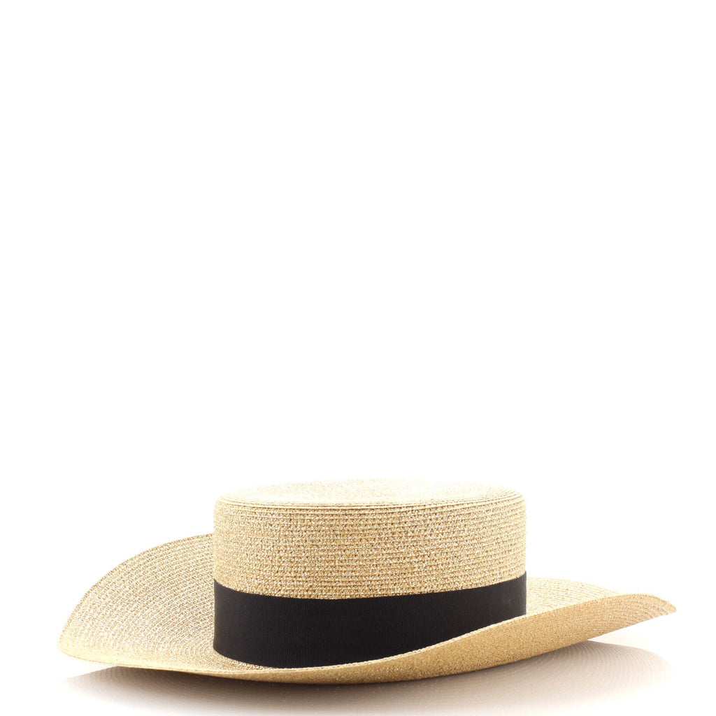 Papier Wide Brim Hat Straw Large