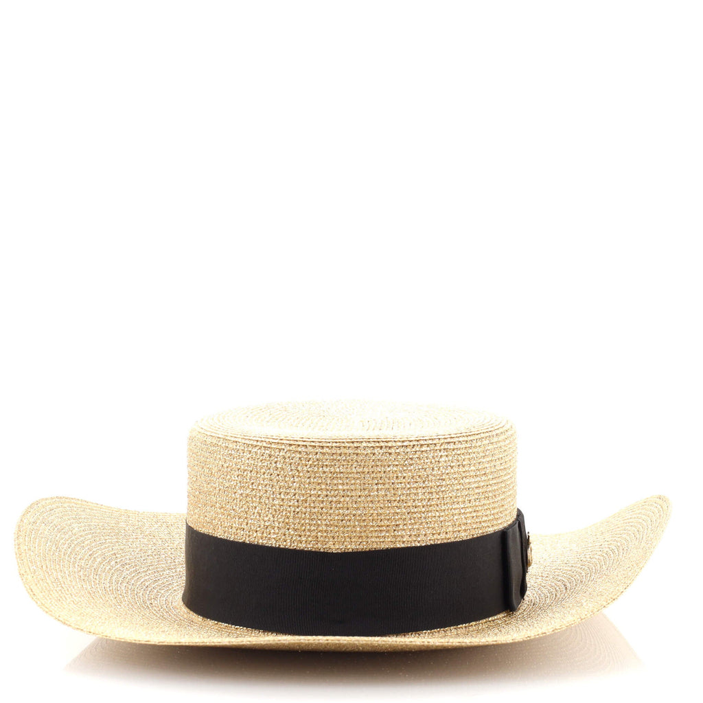 Papier Wide Brim Hat Straw Large