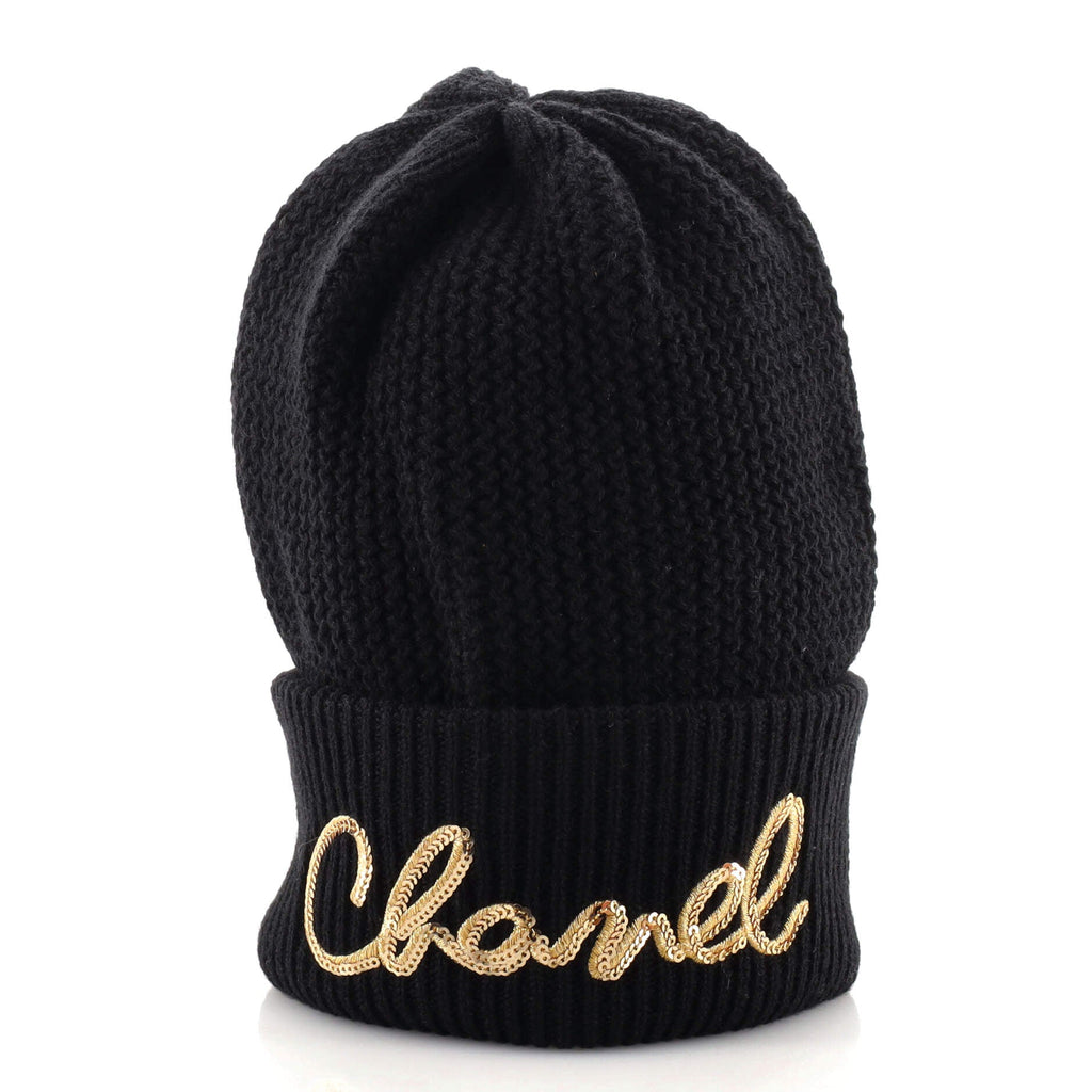 Logo Beanie Cashmere with Sequins