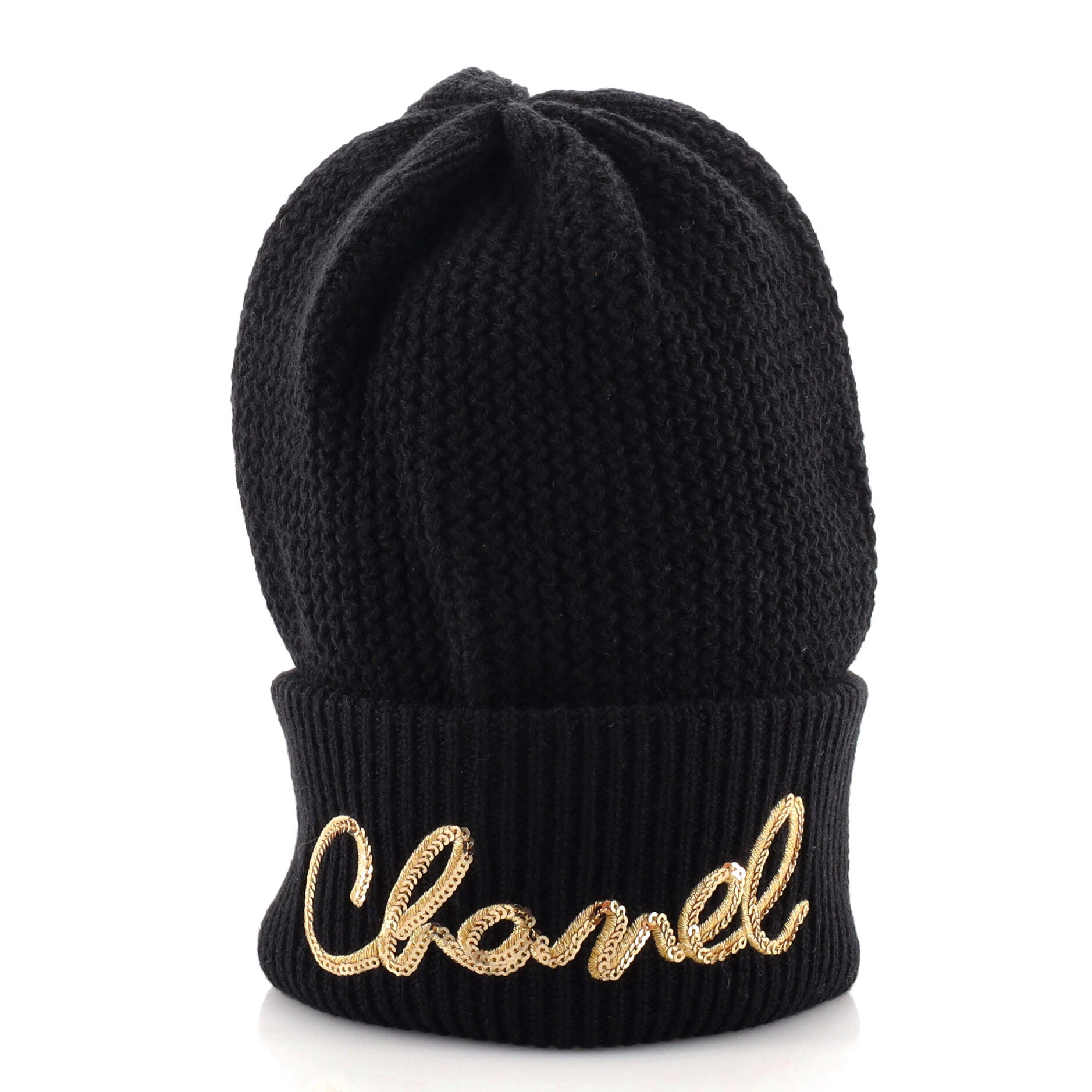 Logo Beanie Cashmere with Sequins