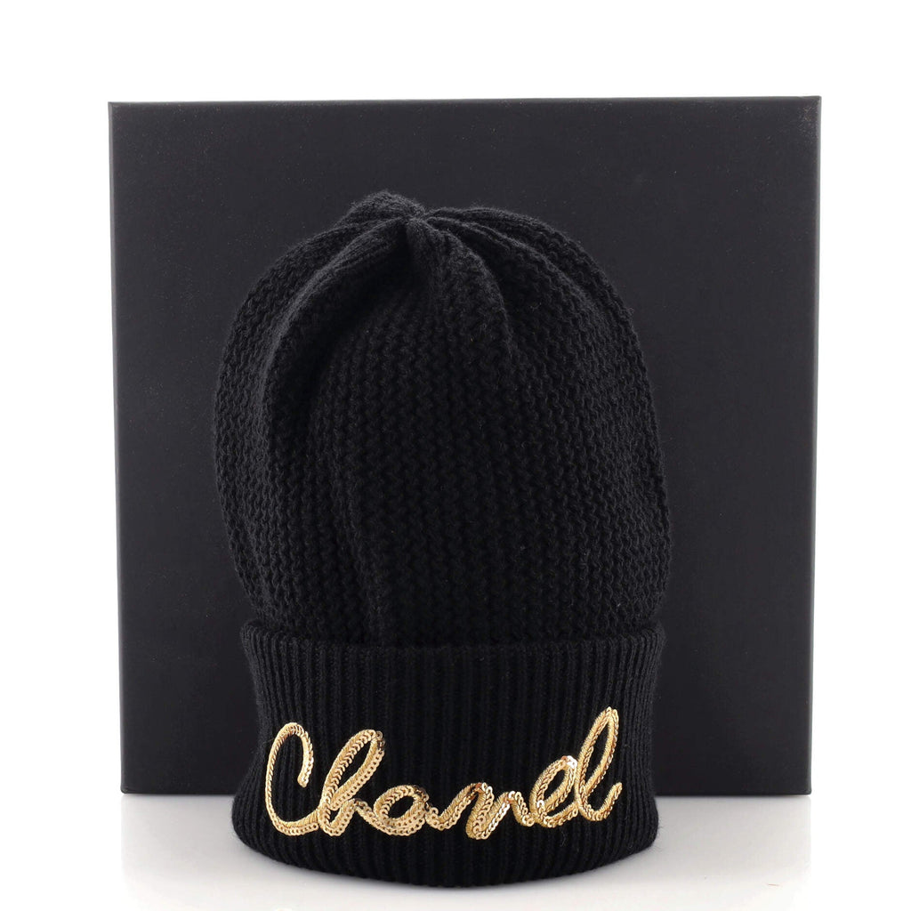 Logo Beanie Cashmere with Sequins