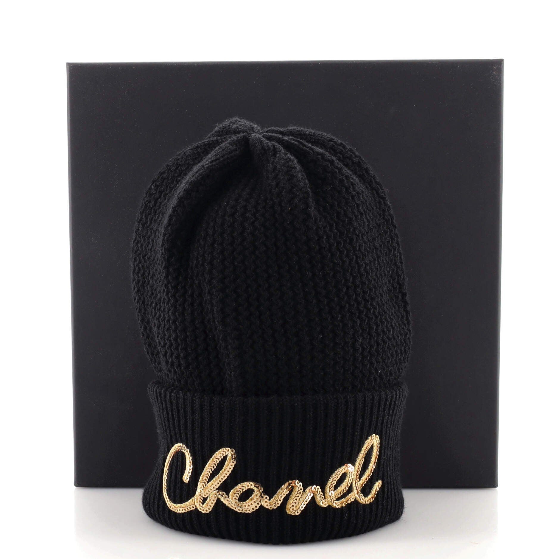 Logo Beanie Cashmere with Sequins