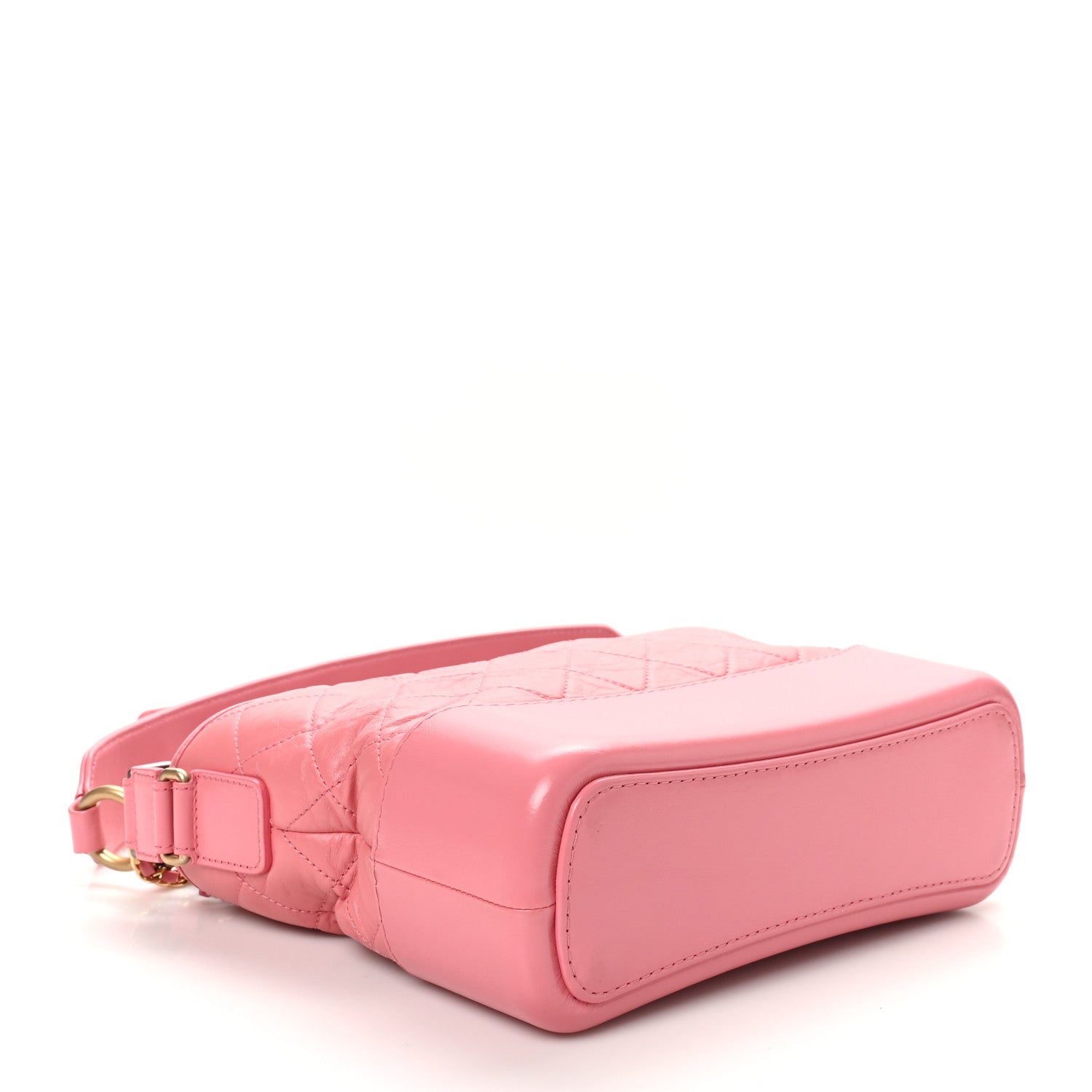Aged Calfskin Quilted Medium Gabrielle Logo Hobo Rose