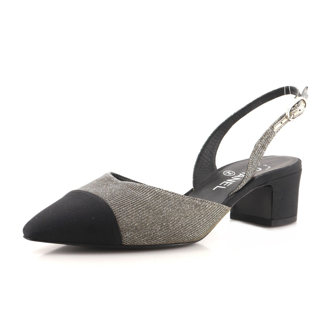 Women's Cap Toe Slingback Pumps Fabric