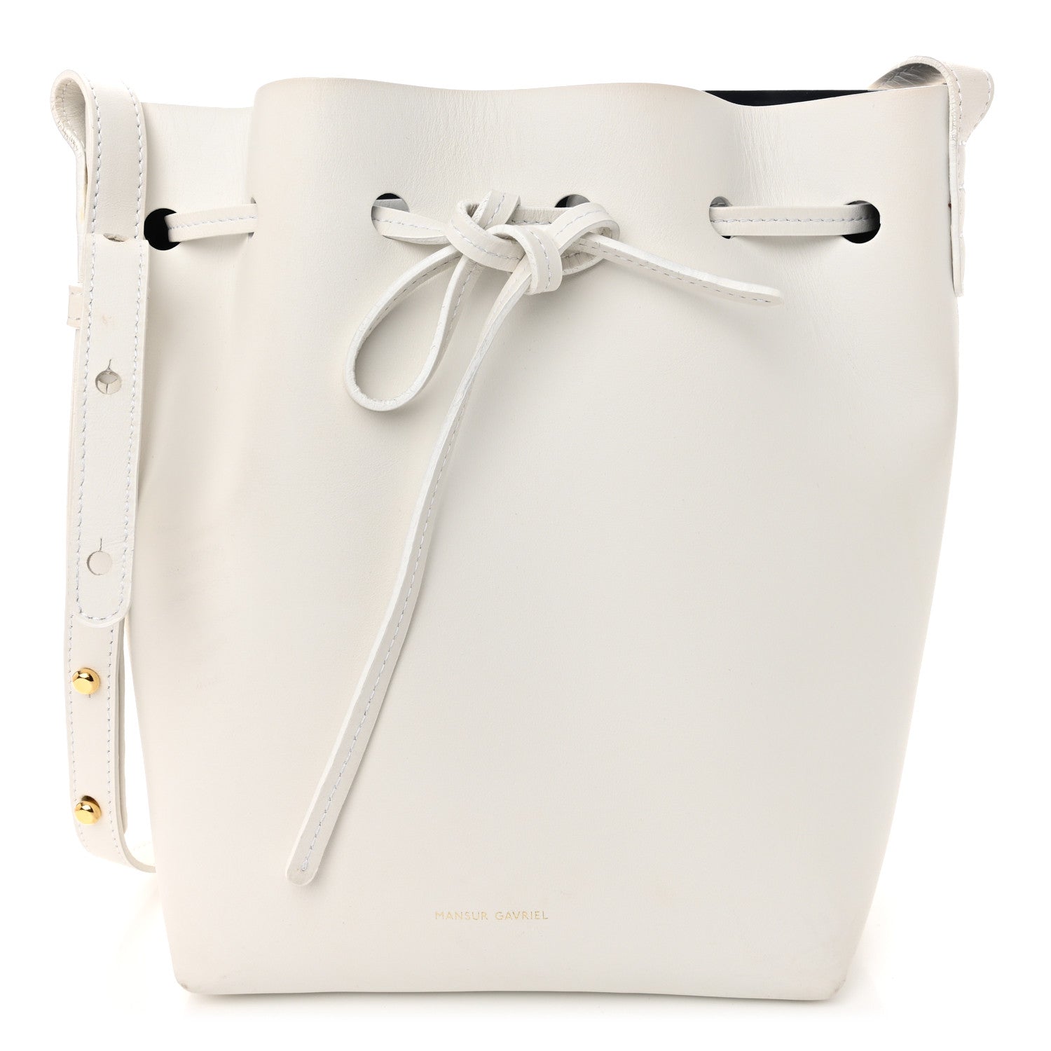 Calfskin Mini Bucket Bag White