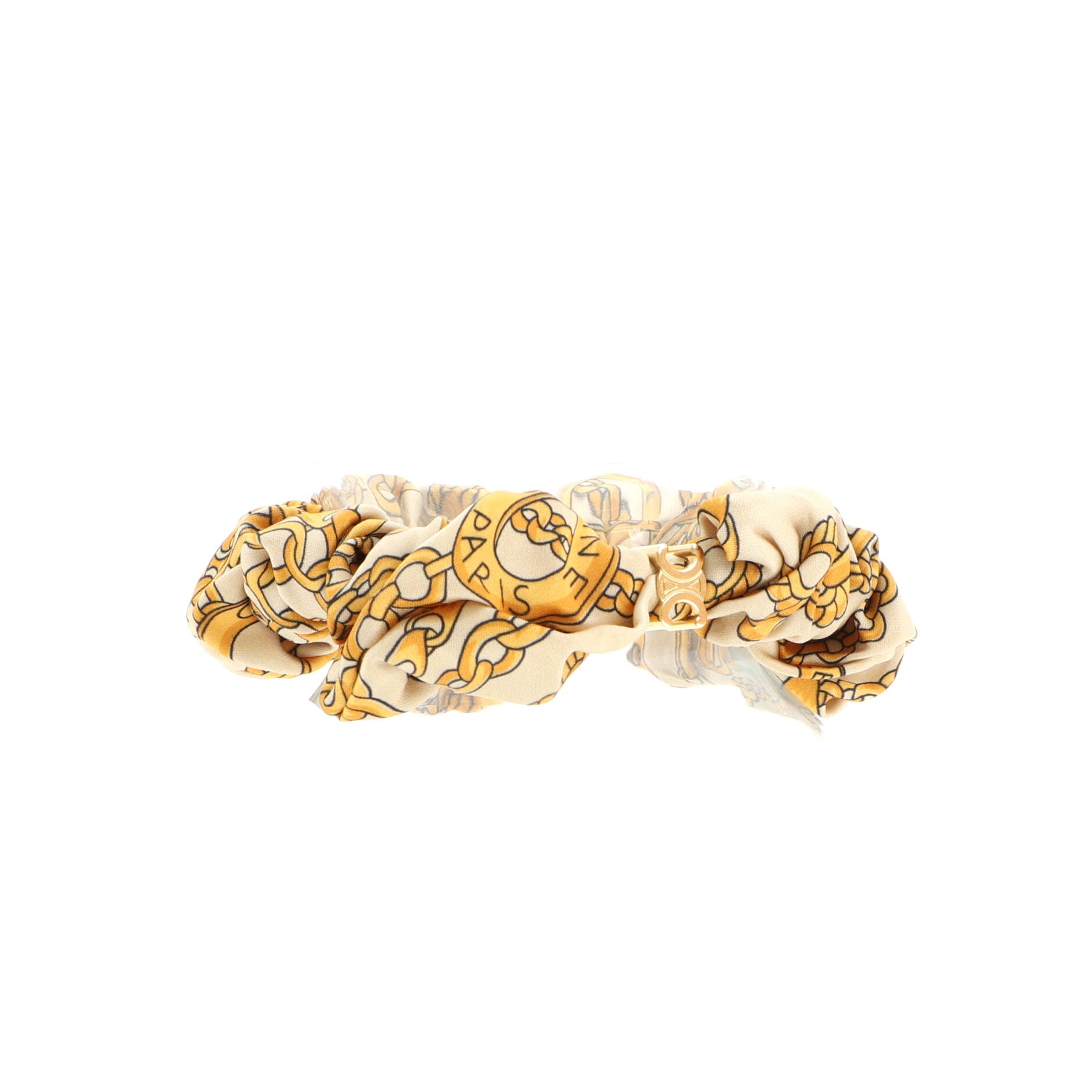 Triomphe Scrunchie Printed Silk with Metal