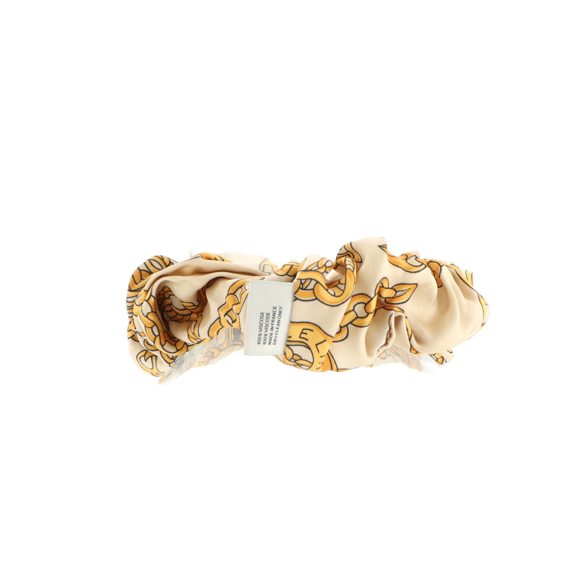 Triomphe Scrunchie Printed Silk with Metal