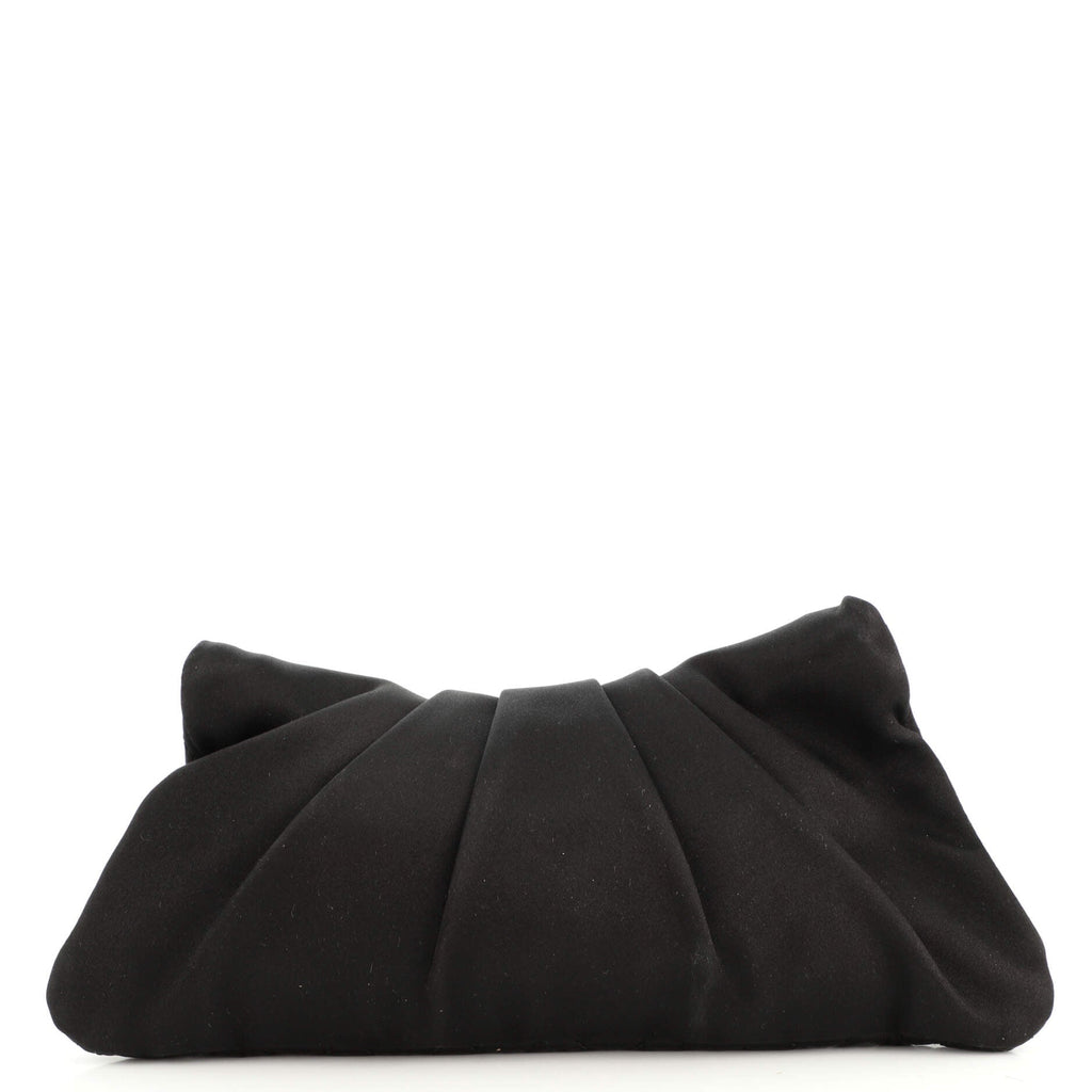 CC Half Moon Clutch Quilted Satin Small