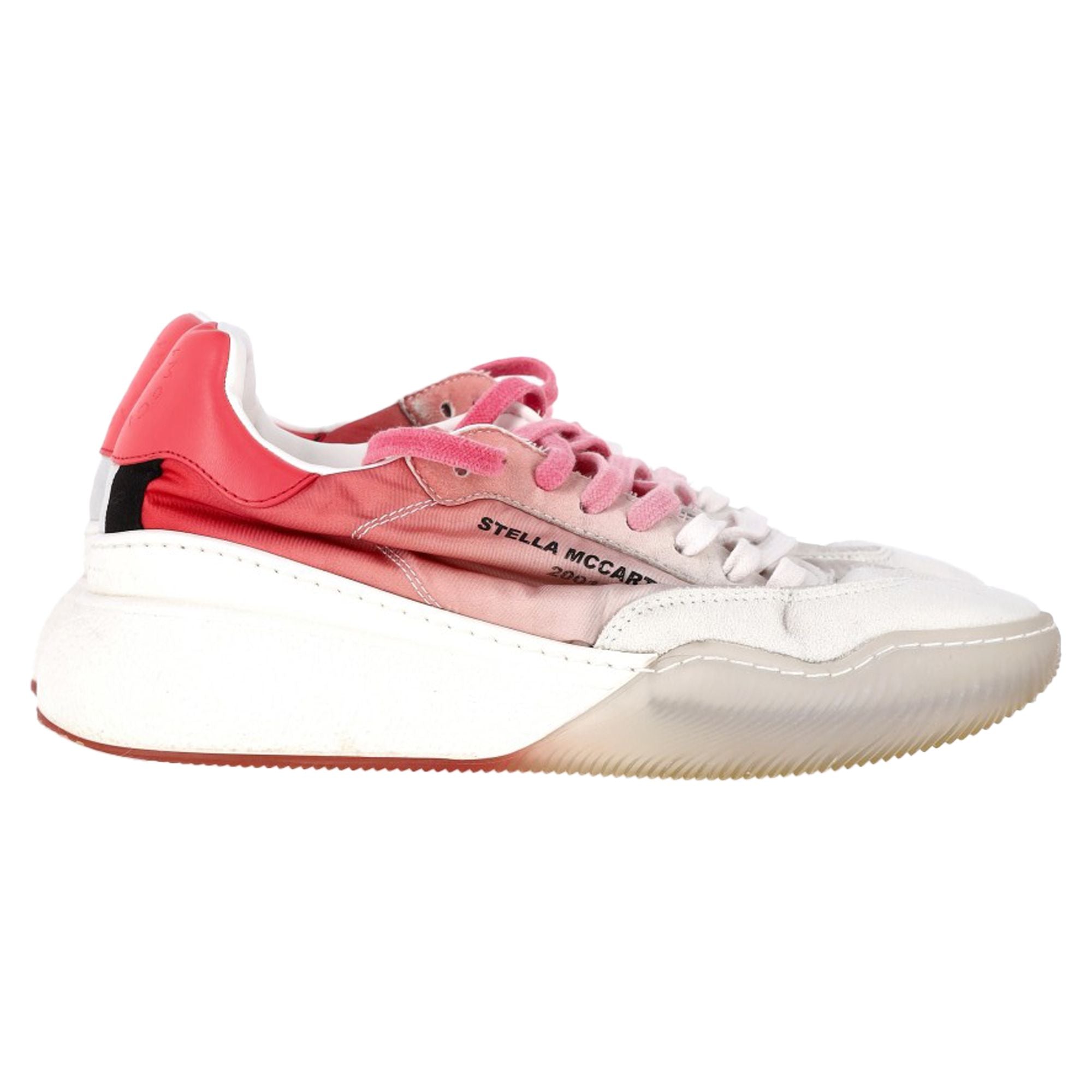 Women's Stella Mccartney Loop Ombre Sneakers in Pink and White Polyester