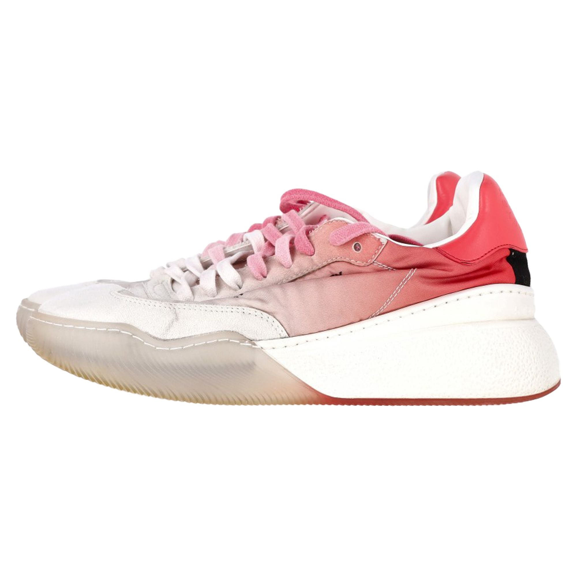 Women's Stella Mccartney Loop Ombre Sneakers in Pink and White Polyester