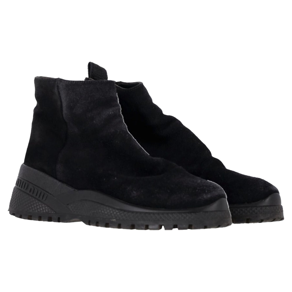 Women's Miu Miu Zipped Ankle Boots in Black Suede