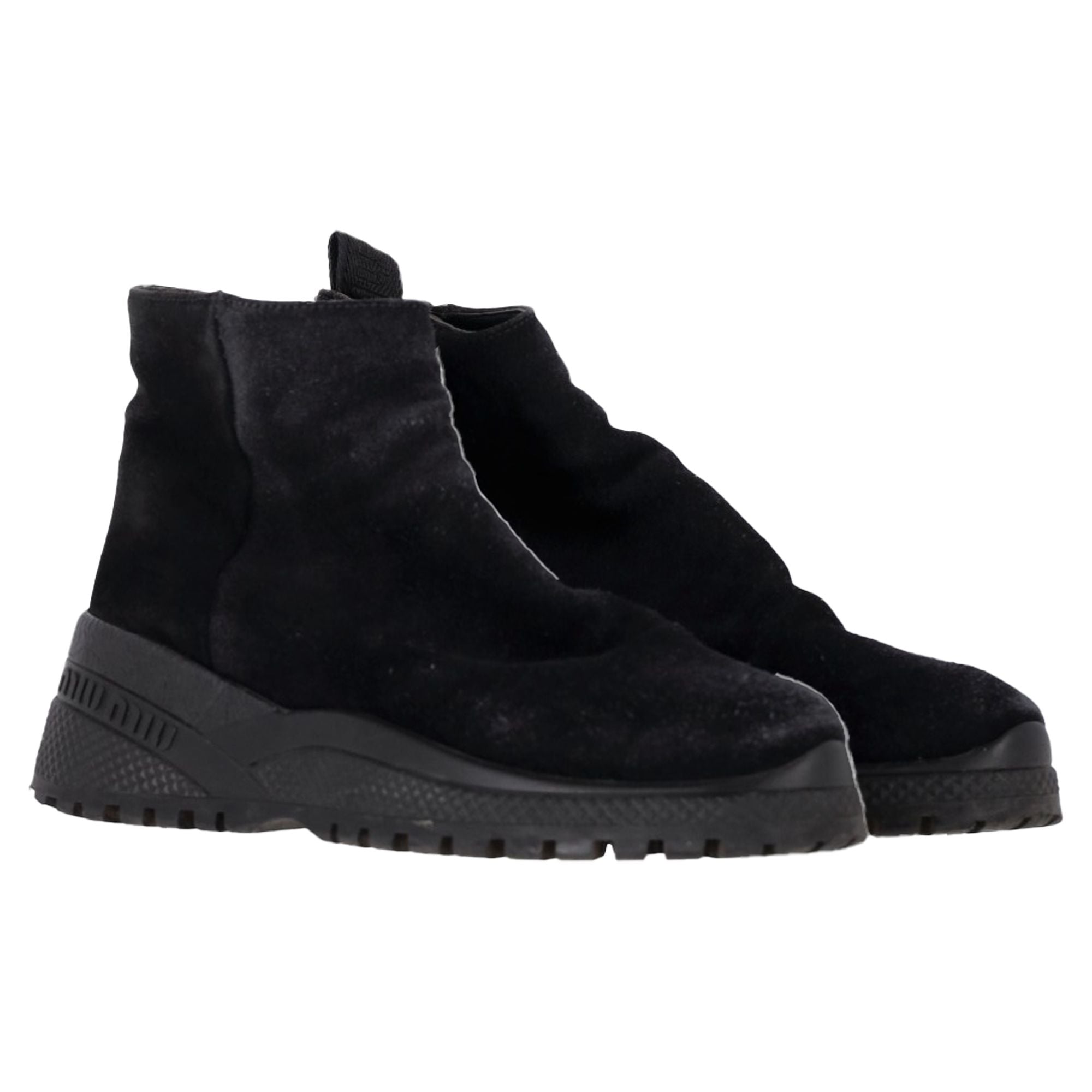 Women's Miu Miu Zipped Ankle Boots in Black Suede