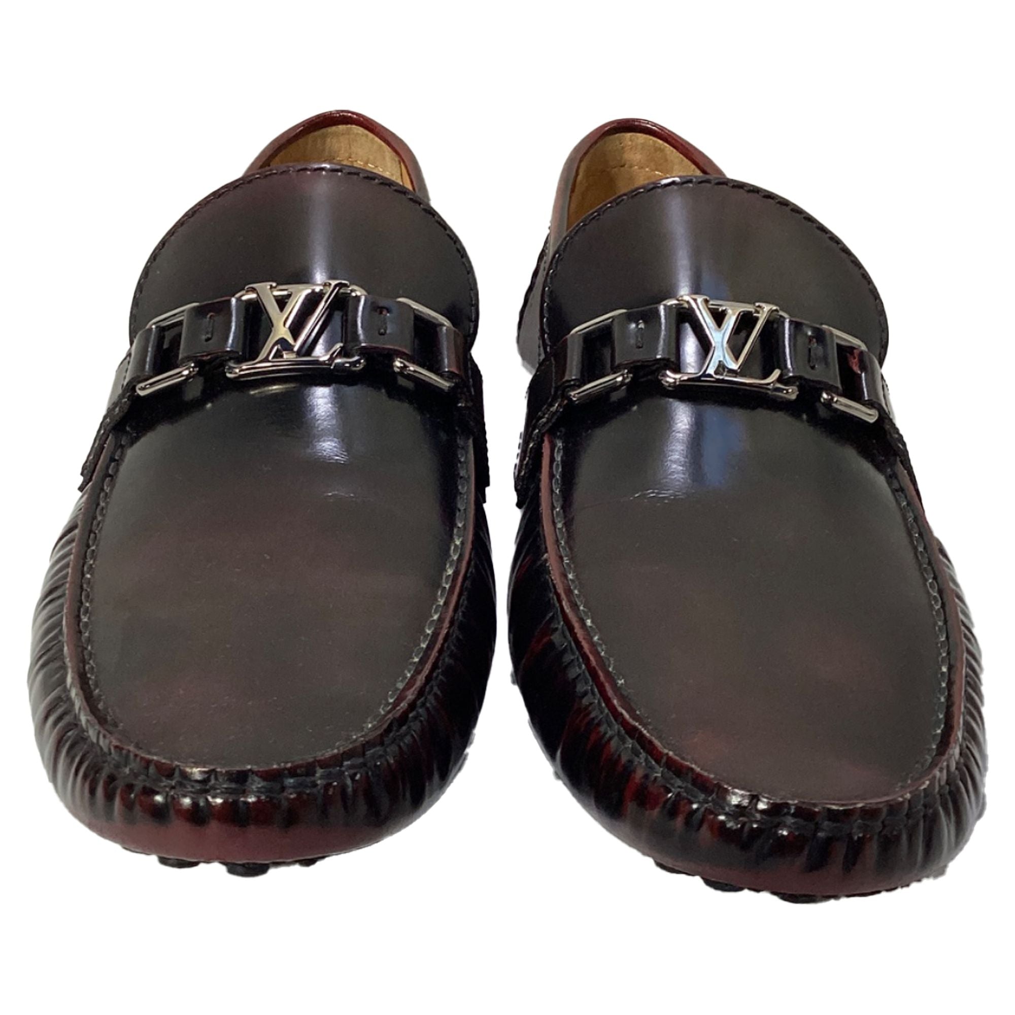 Louis Vuitton Hockenheim Slip-On Loafers in Burgundy Leather