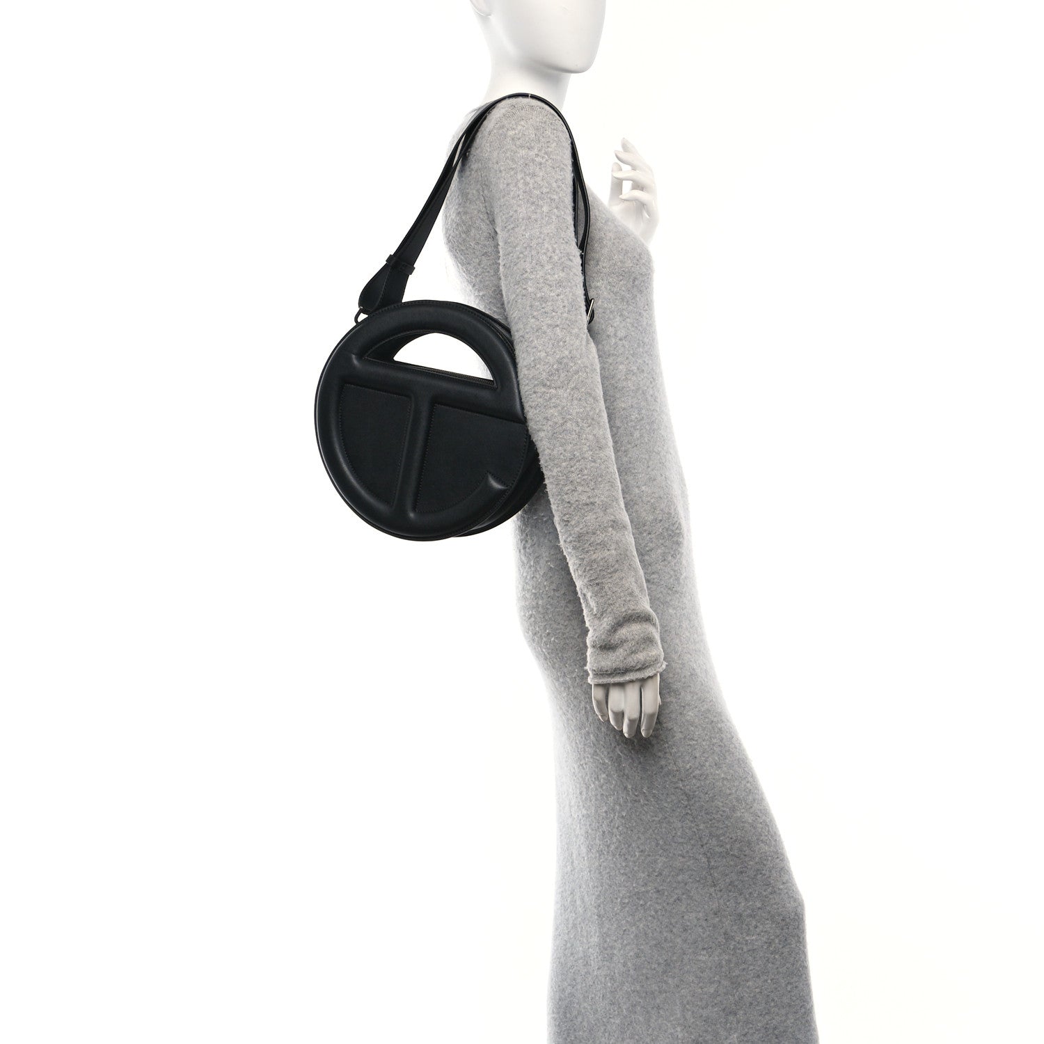 Vegan Leather Major Circle Bag Black
