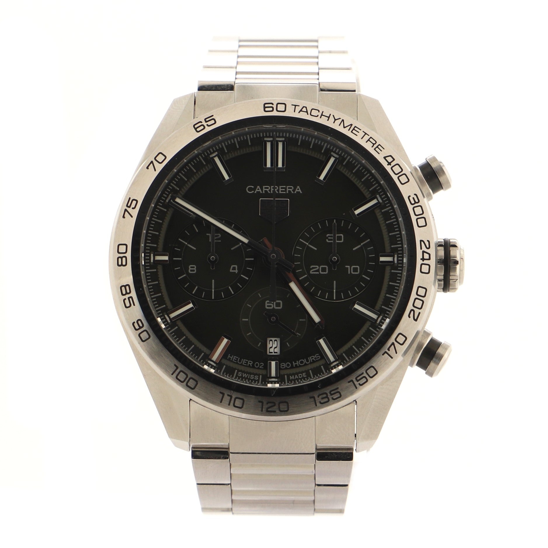 Carrera Calibre Heuer 02 Chronograph Automatic Watch Stainless Steel 44