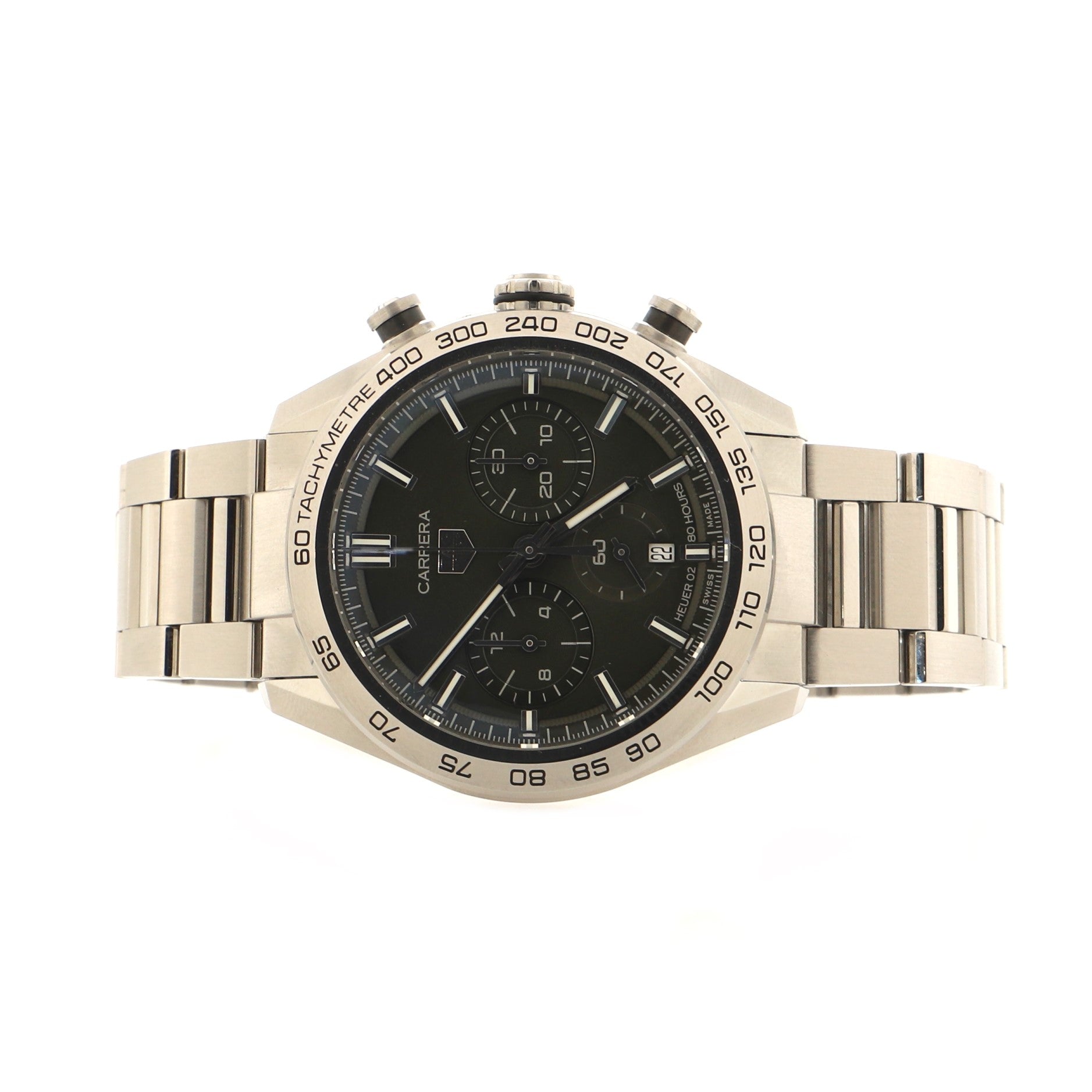 Carrera Calibre Heuer 02 Chronograph Automatic Watch Stainless Steel 44