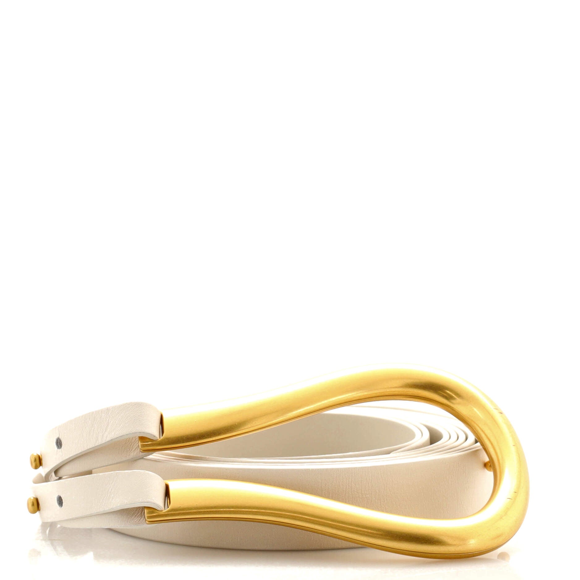 Double Strap Horsebit Buckle Belt Leather Wide 90