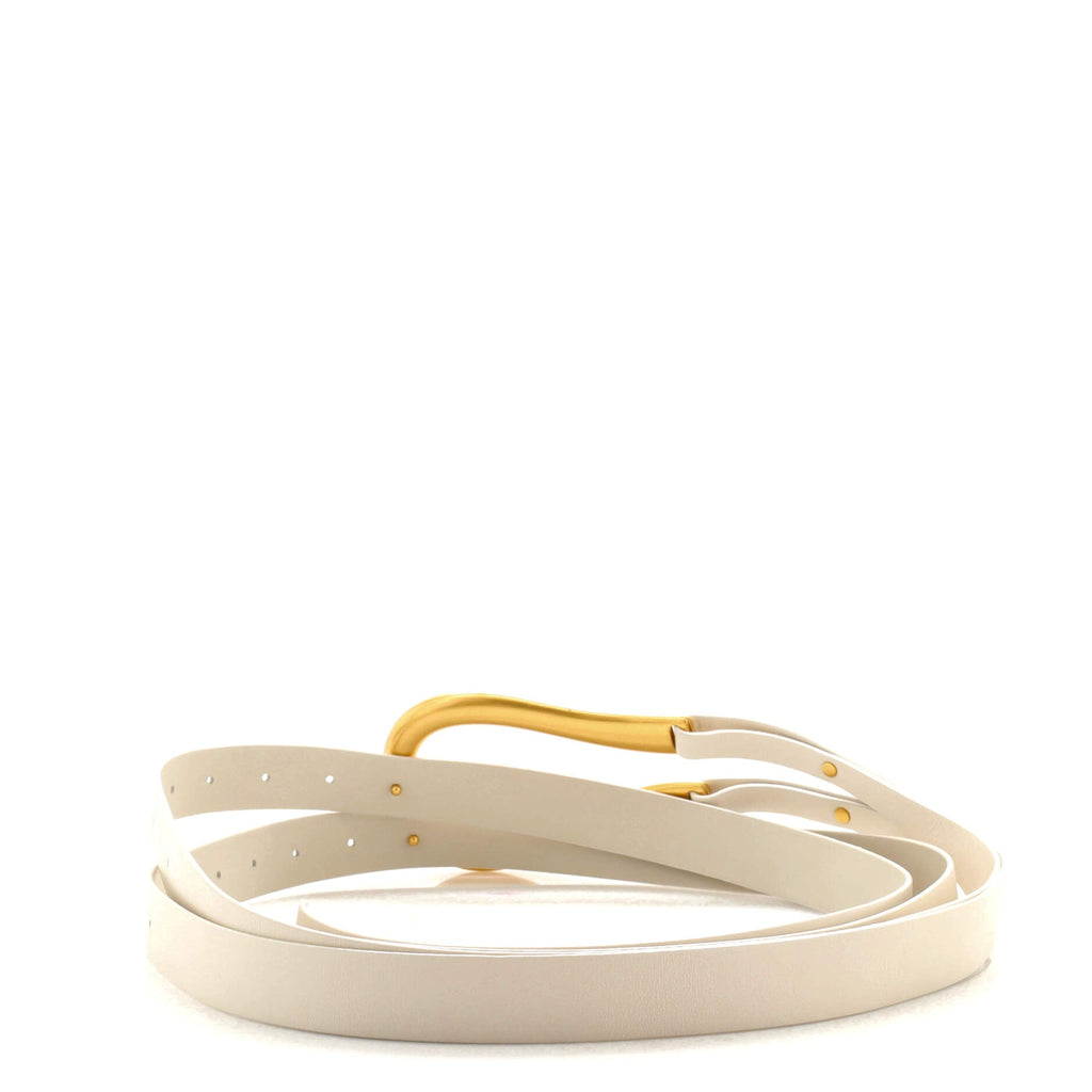Double Strap Horsebit Buckle Belt Leather Wide 90