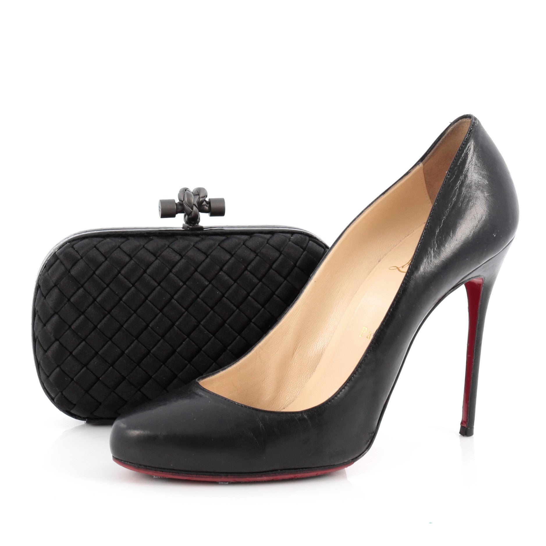 Box Knot Clutch Intrecciato Satin Small