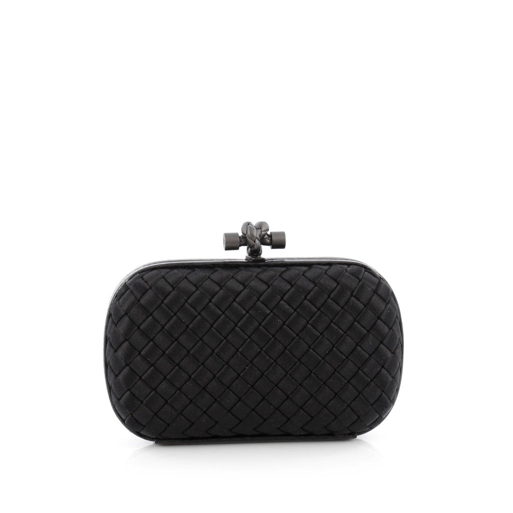 Box Knot Clutch Intrecciato Satin Small
