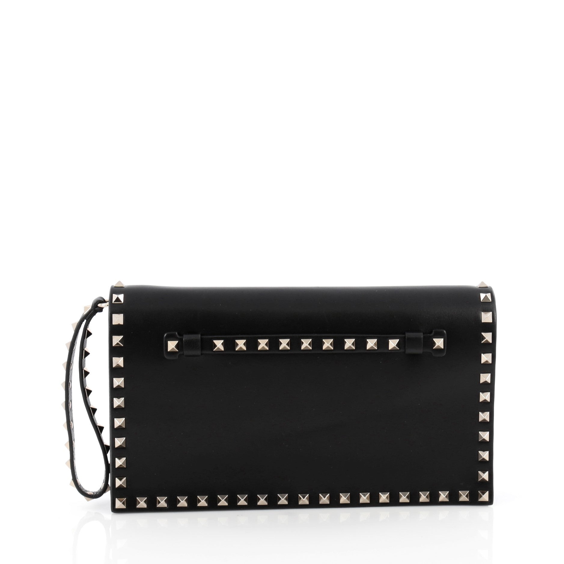 Rockstud Flap Clutch Leather