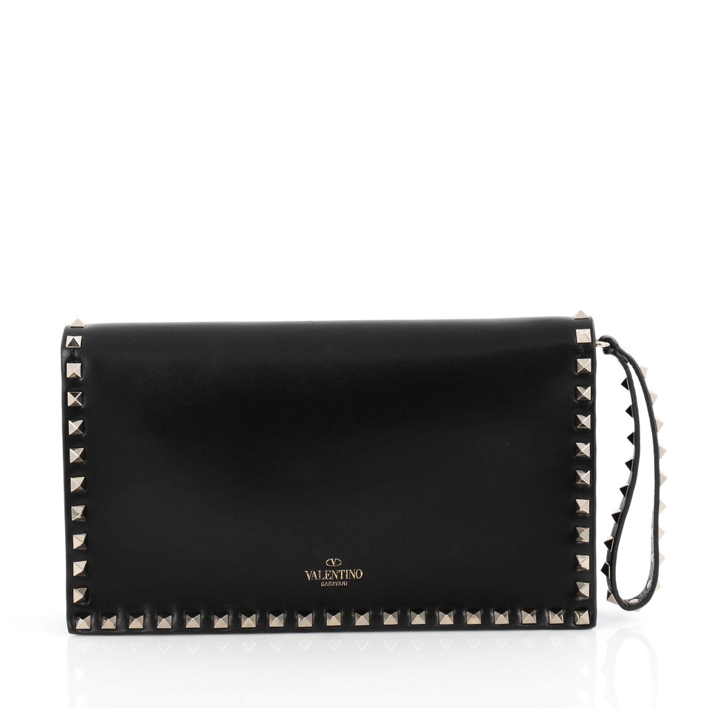 Rockstud Flap Clutch Leather