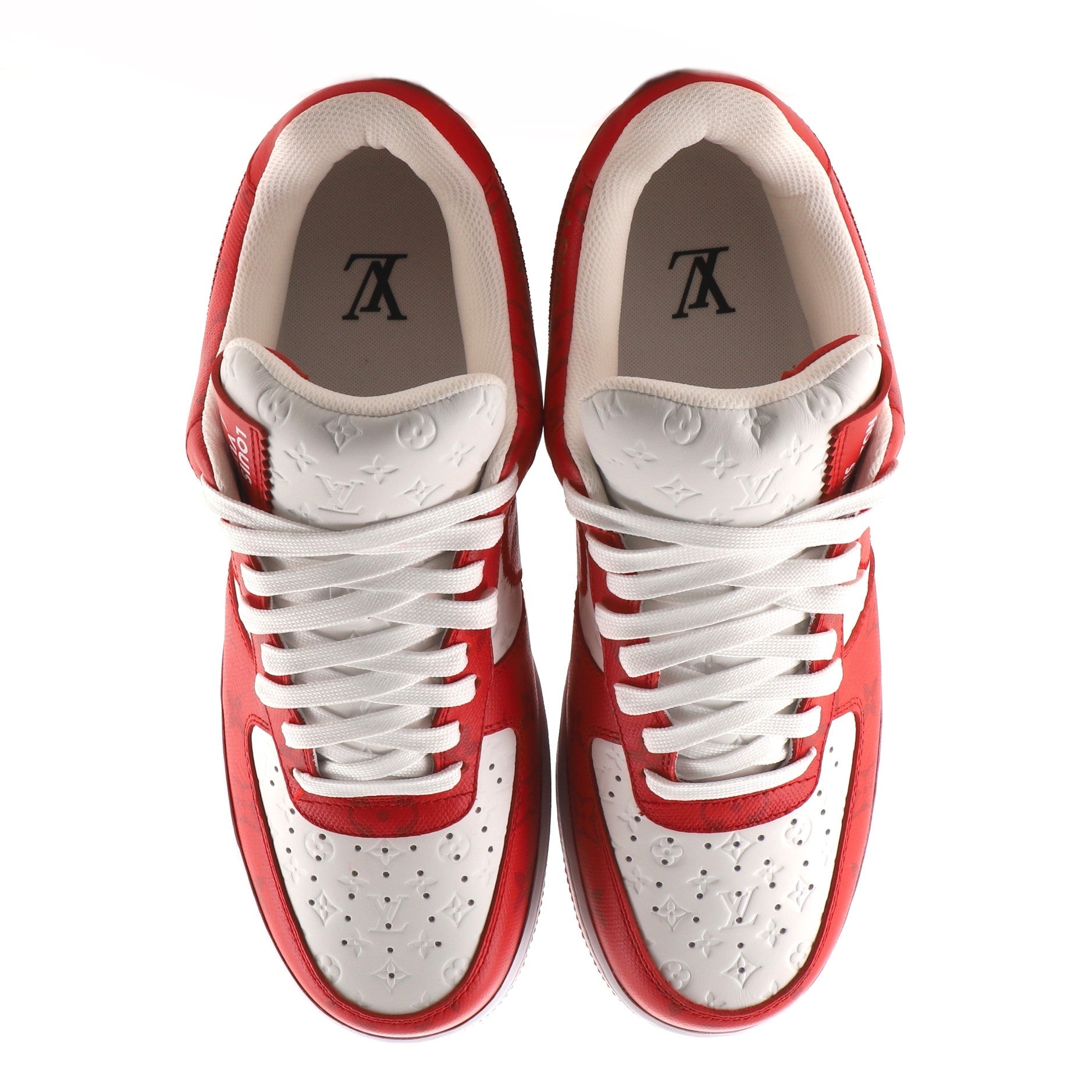 x Nike Air Force 1 Low-Top Sneakers Monogram Embossed Leather