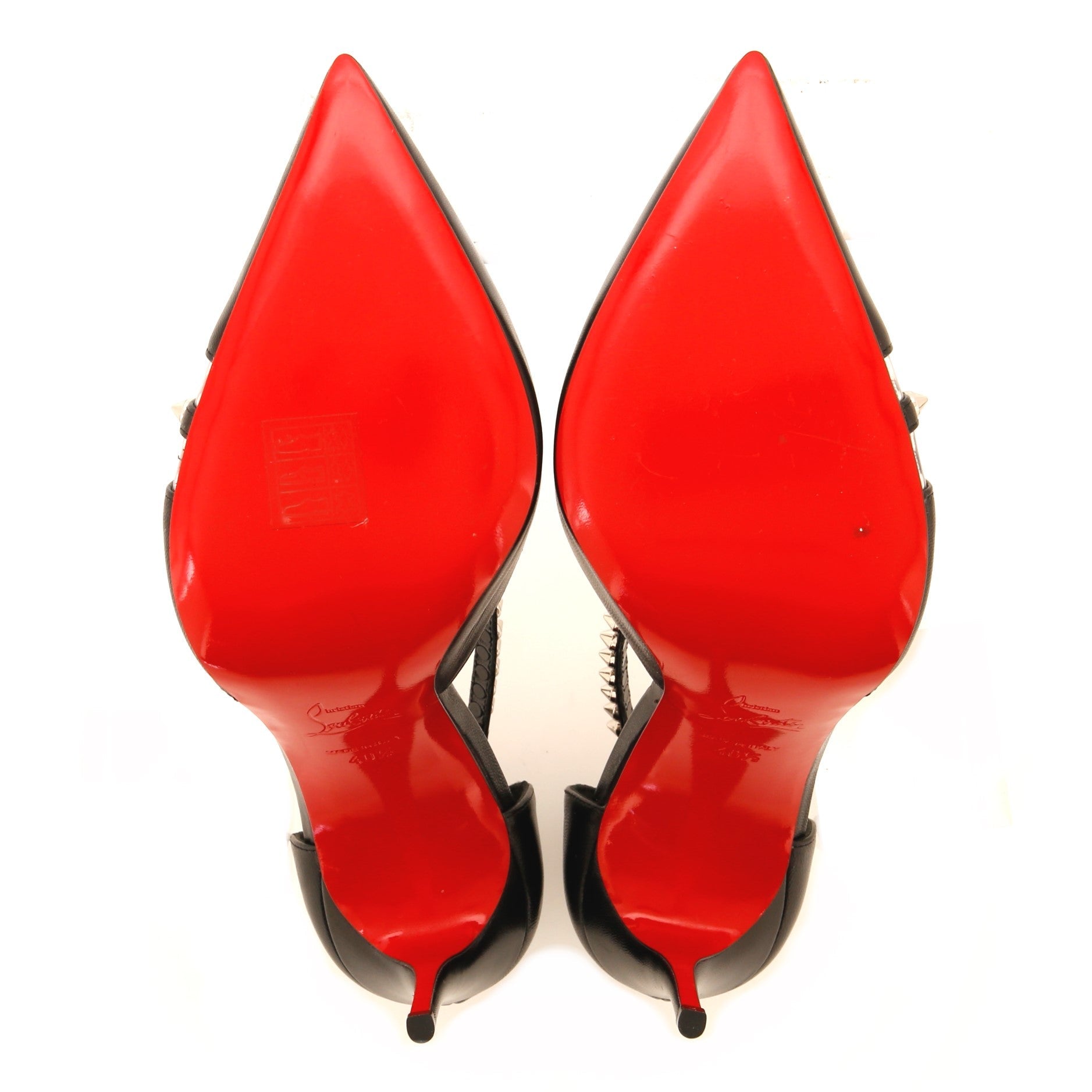 Women's Spike Cross Pumps Leather with Studs and PVC