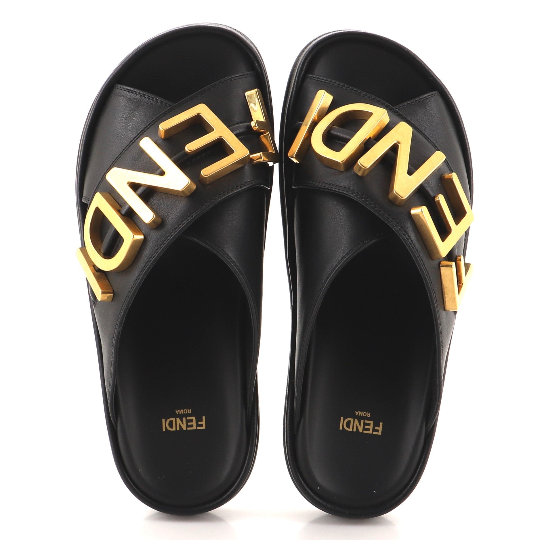 Fendigraphy Slides Leather