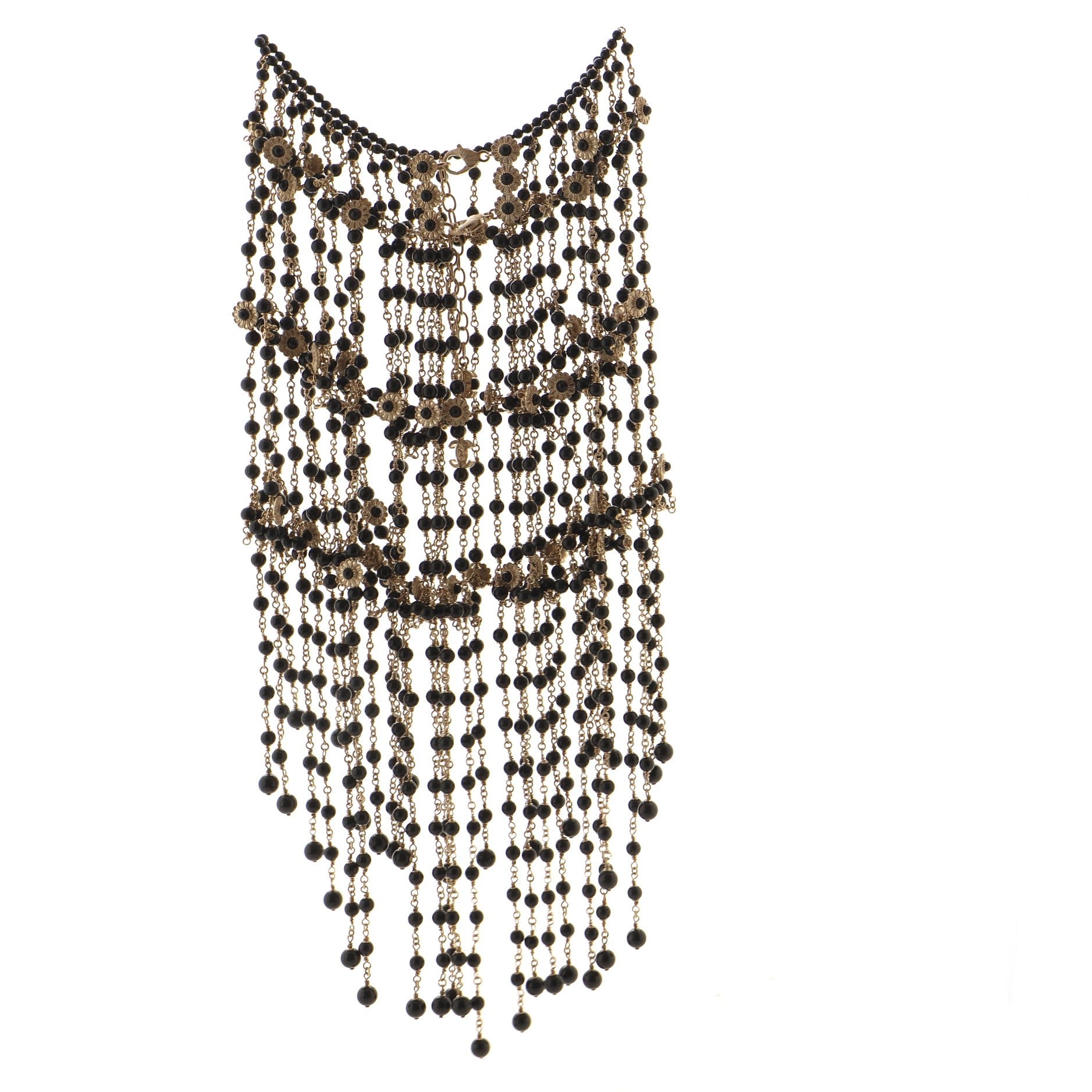 Paris in Rome Cape Necklace Metal and Beads