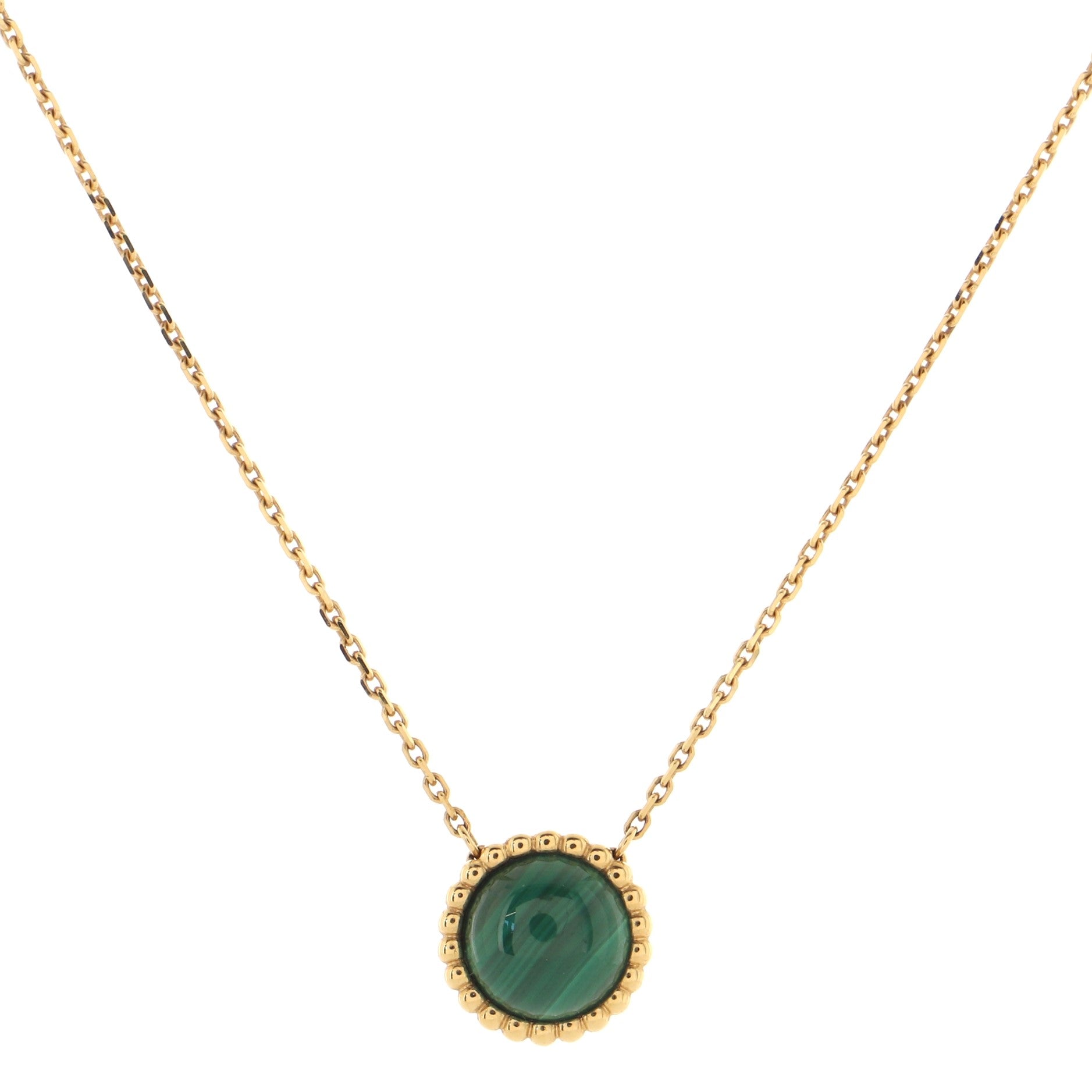 Perlee Couleurs Pendant Necklace 18K Yellow Gold and Malachite