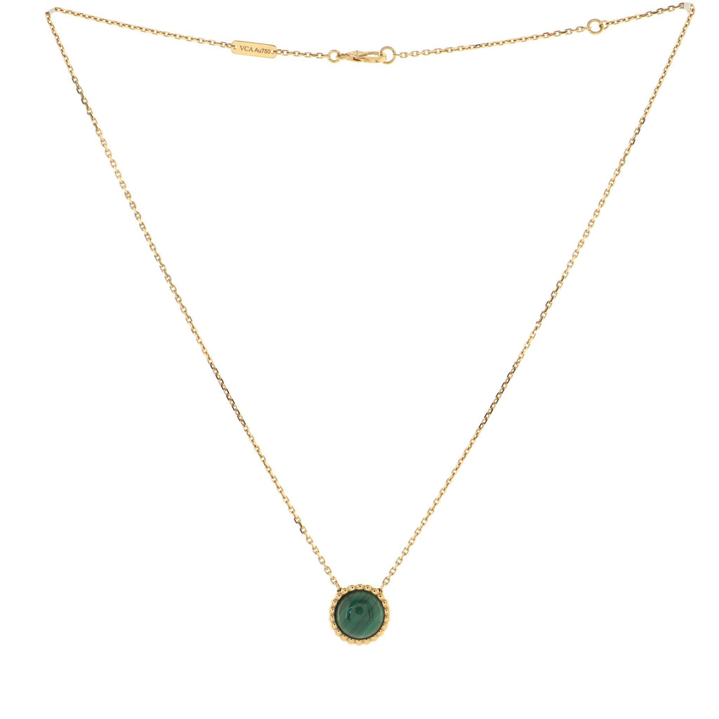 Perlee Couleurs Pendant Necklace 18K Yellow Gold and Malachite