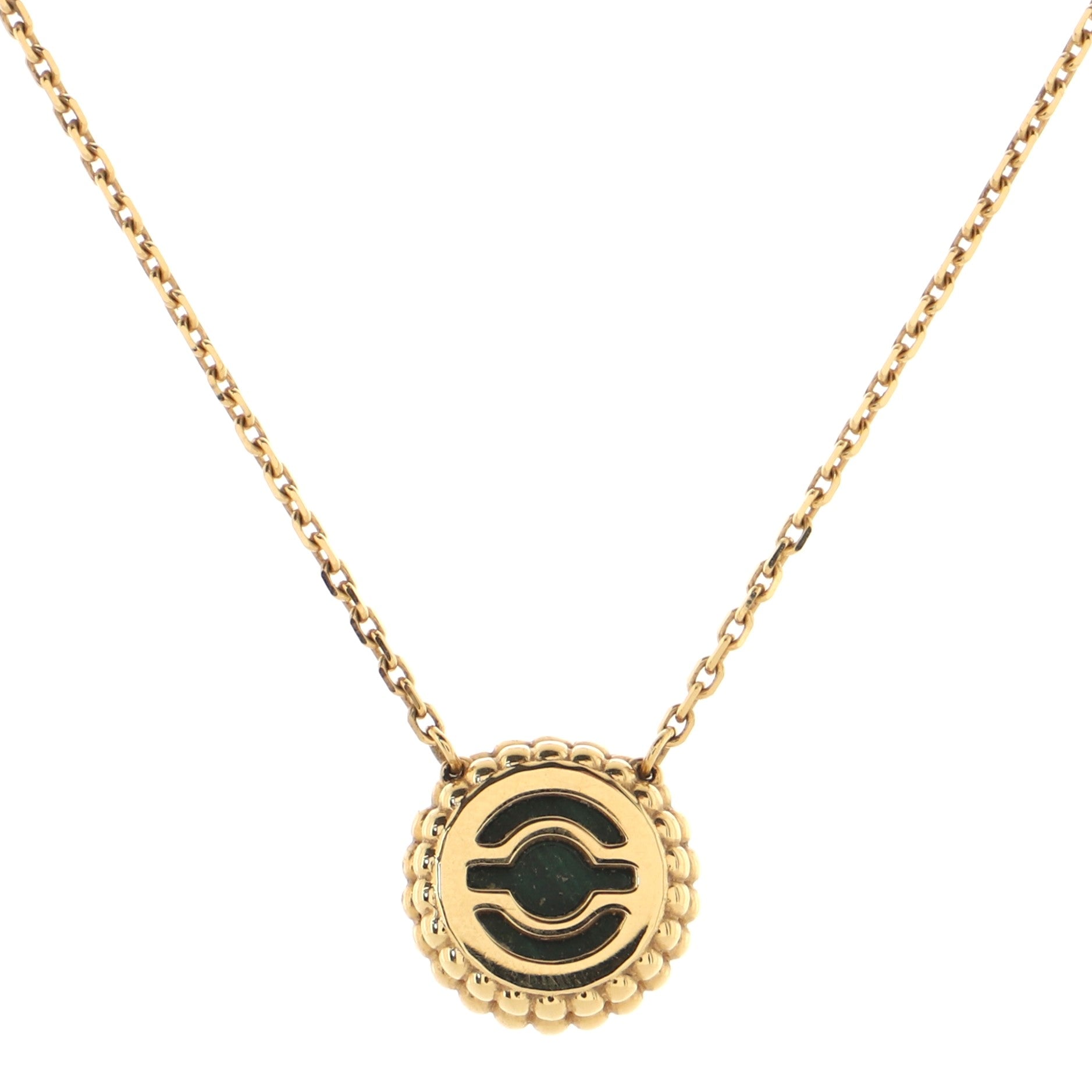 Perlee Couleurs Pendant Necklace 18K Yellow Gold and Malachite