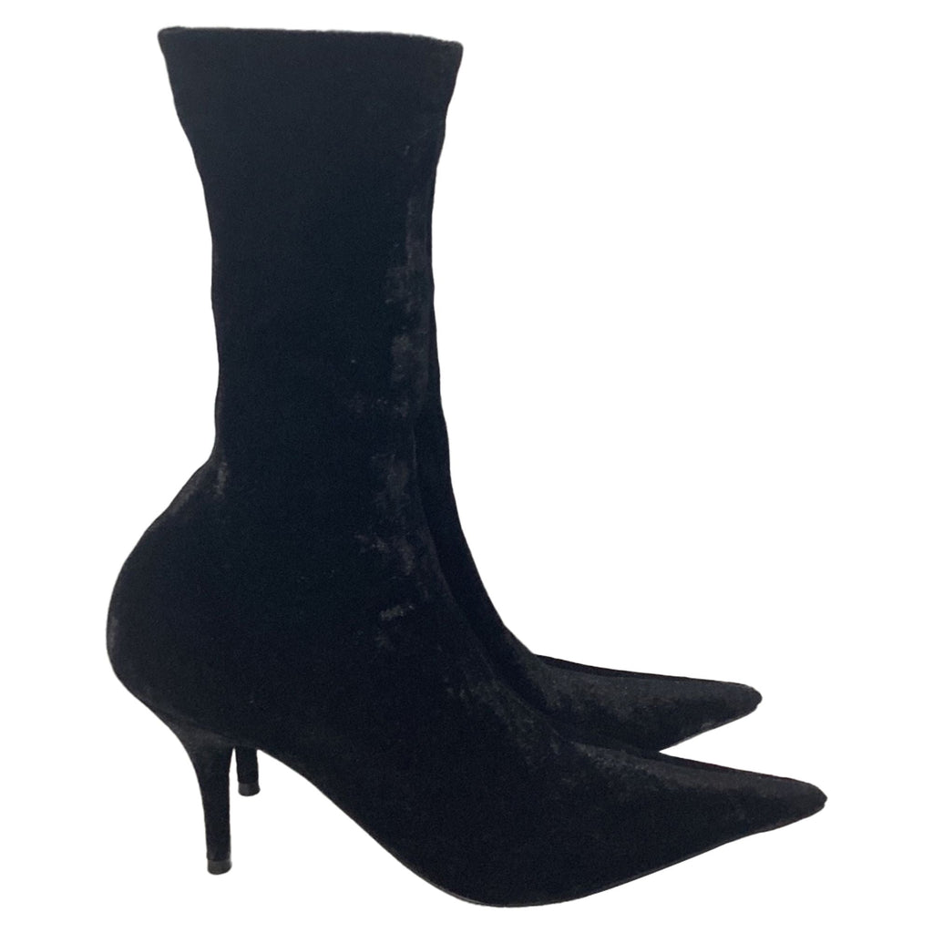 Women's Balenciaga Sock Ankle Boots in Black Velvet