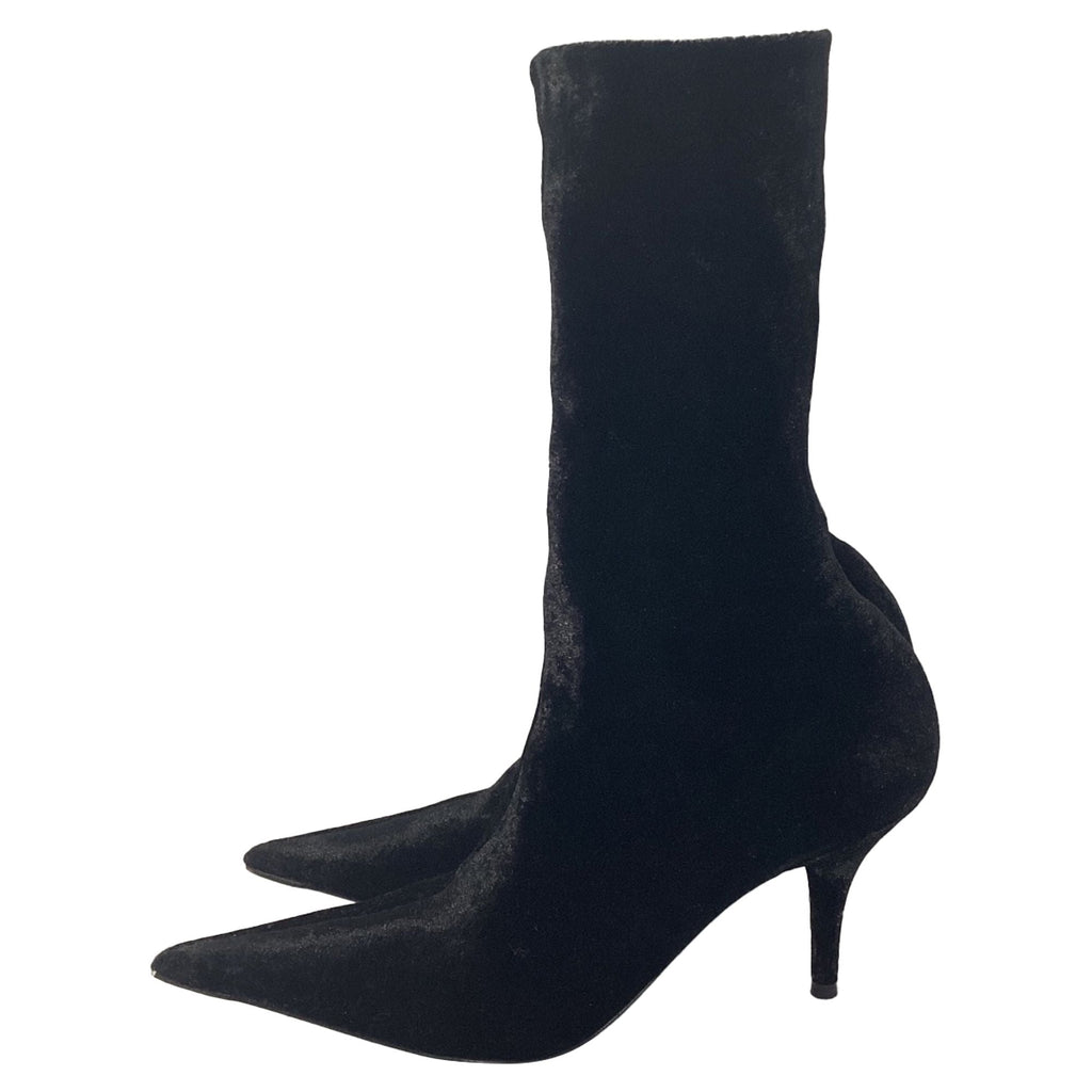 Women's Balenciaga Sock Ankle Boots in Black Velvet
