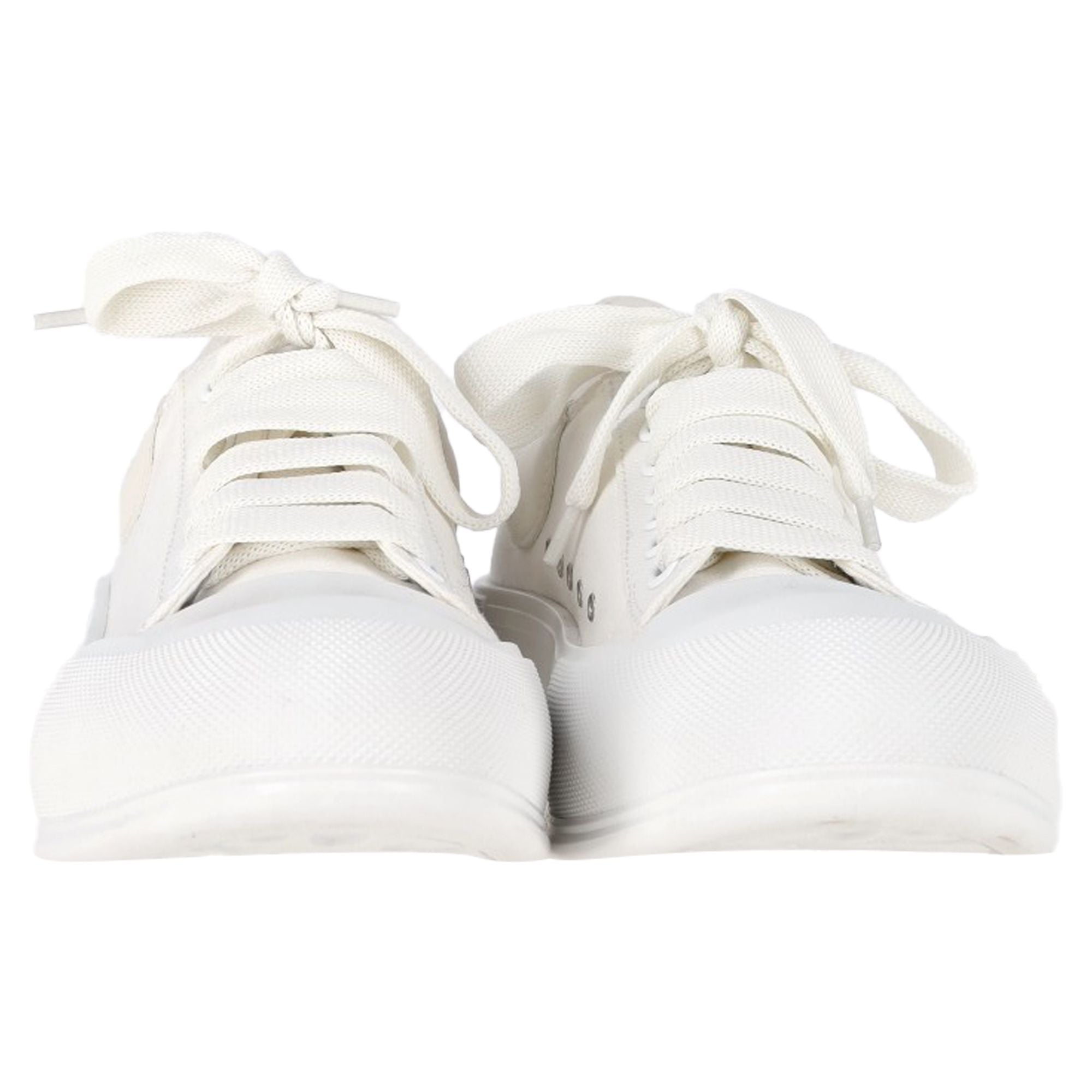 Alexander Mcqueen Deck Skate Plimsoll Sneakers in White Canvas