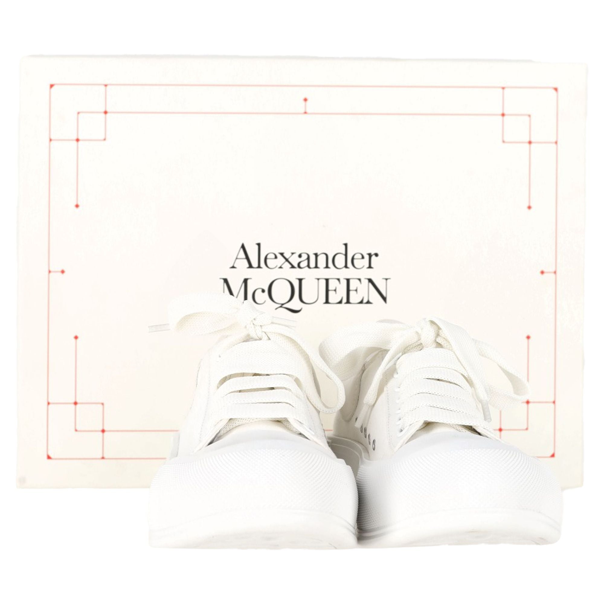 Alexander Mcqueen Deck Skate Plimsoll Sneakers in White Canvas