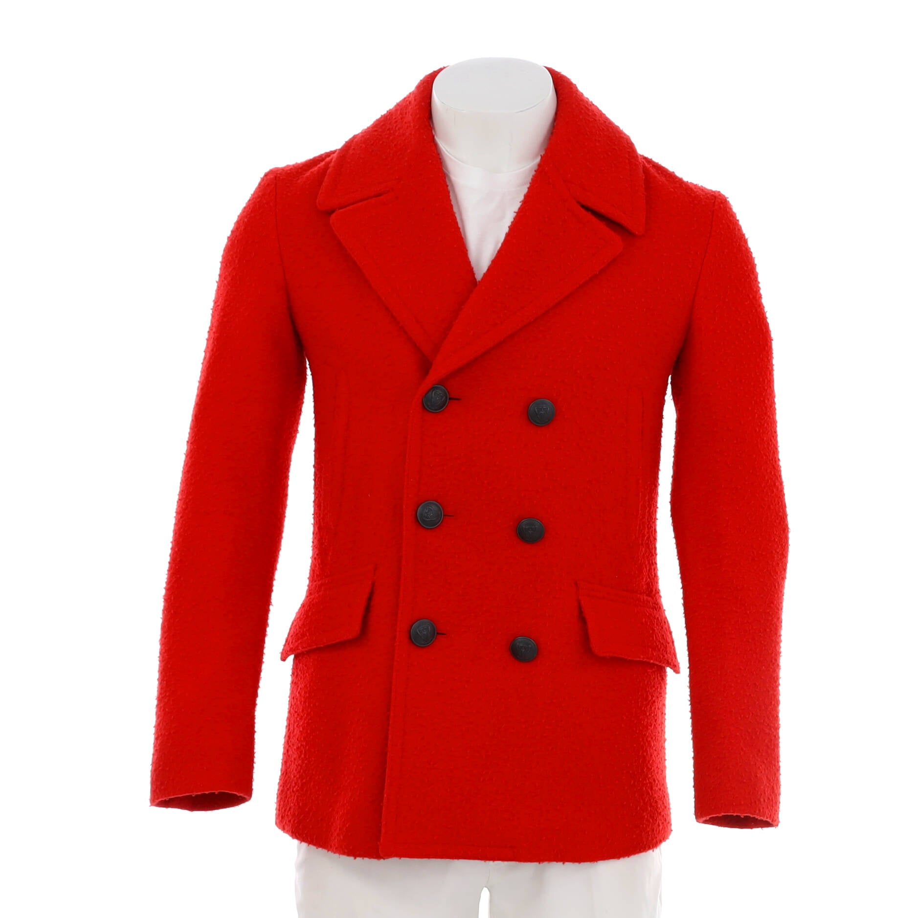 Men's Double Breasted Peacoat Wool