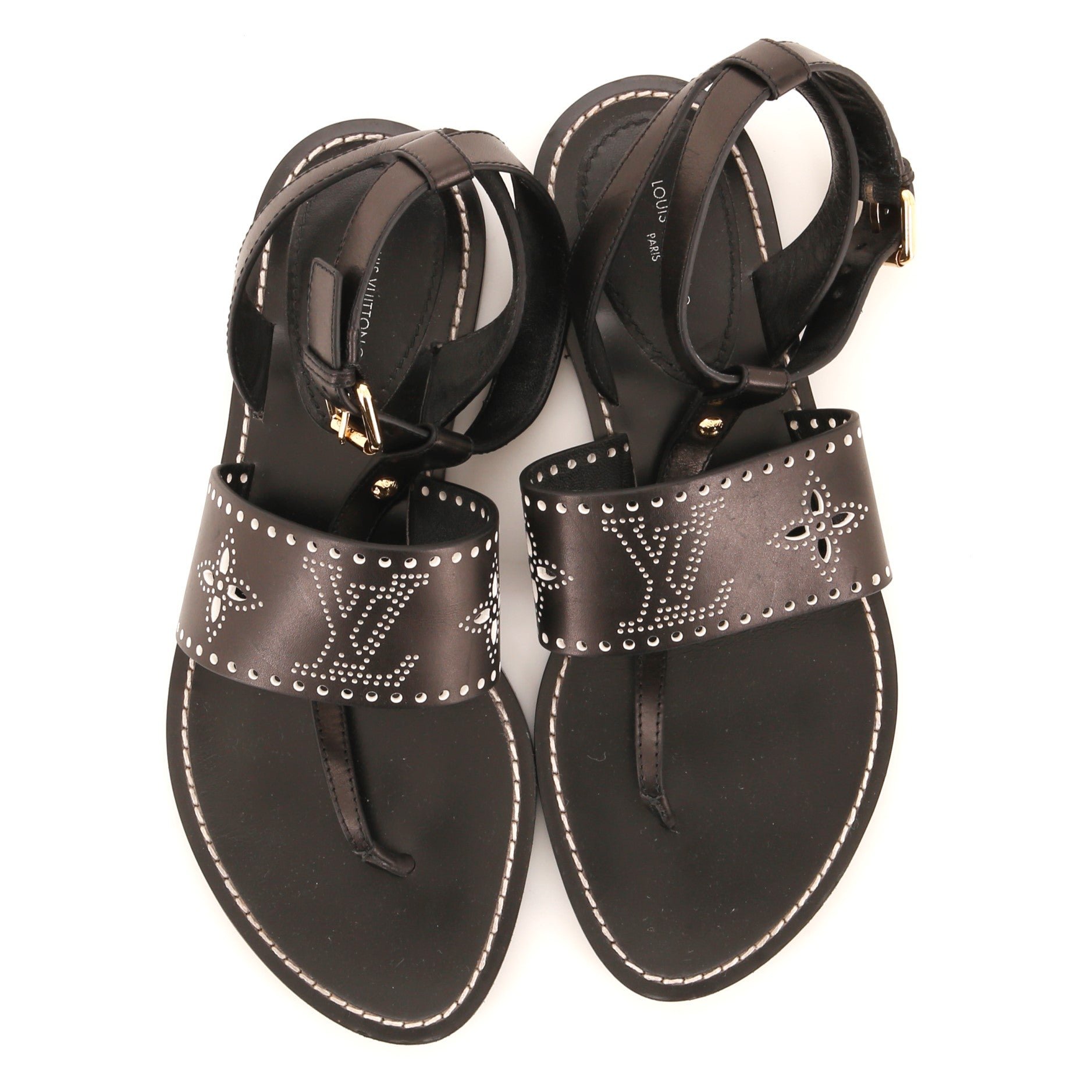 Women's Horizon Flat Sandals Perforated Leather