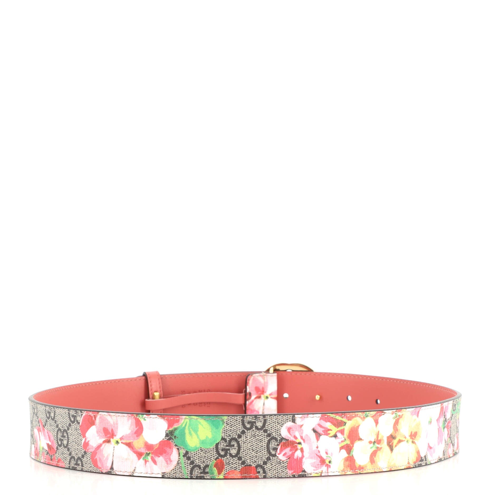 Interlocking G Belt Blooms Print GG Coated Canvas Wide 90