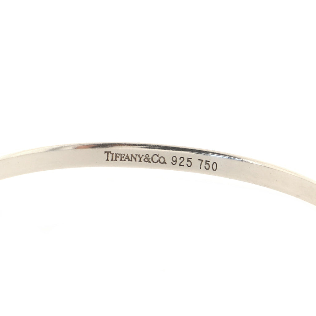 Hook and Eye Twist Bangle Bracelet Sterling Silver and 18K Yellow Gold