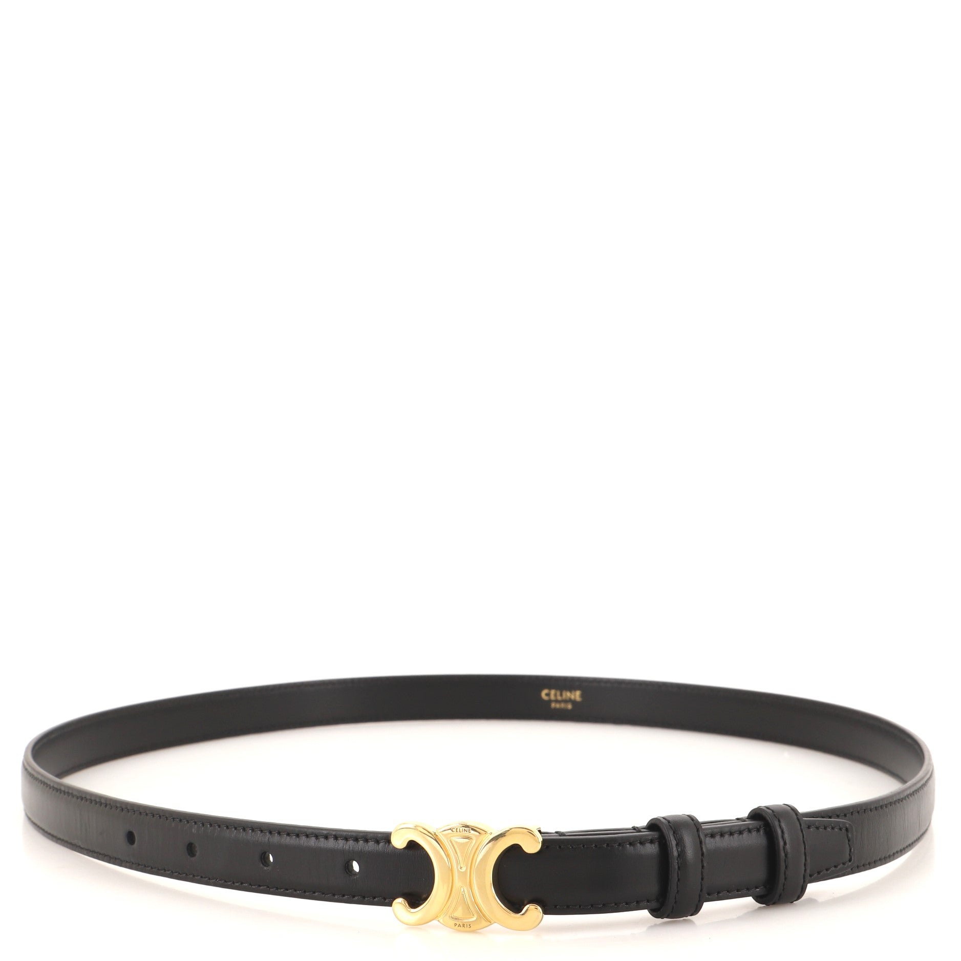 Triomphe Belt Leather and Metal Thin 85